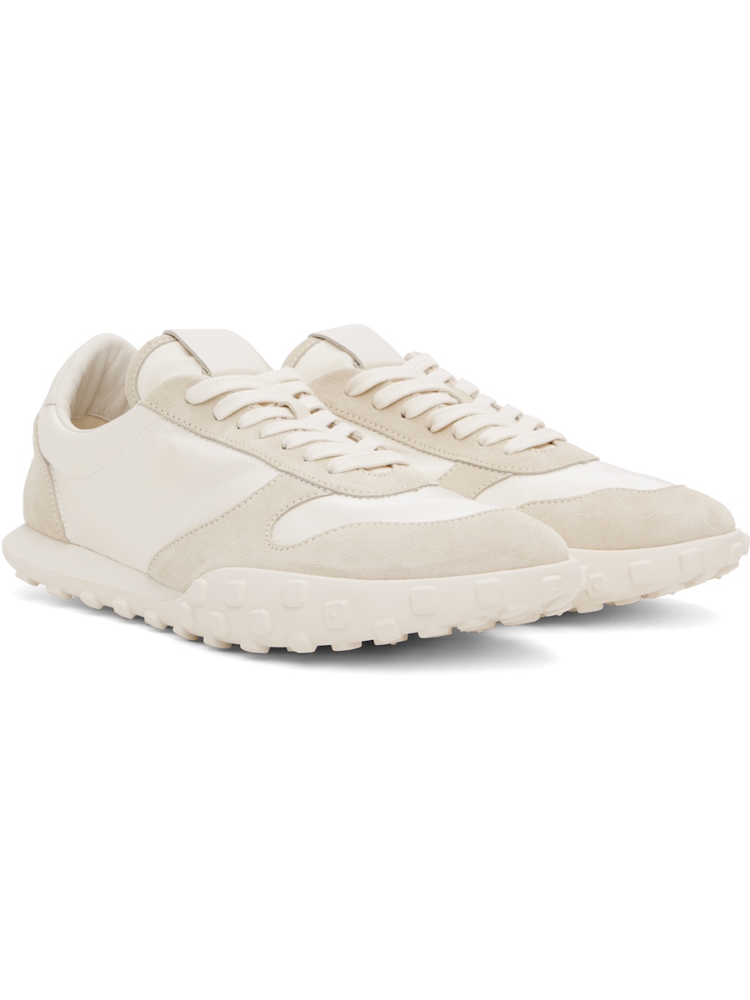 Beige & White Moon Sneakers - 4