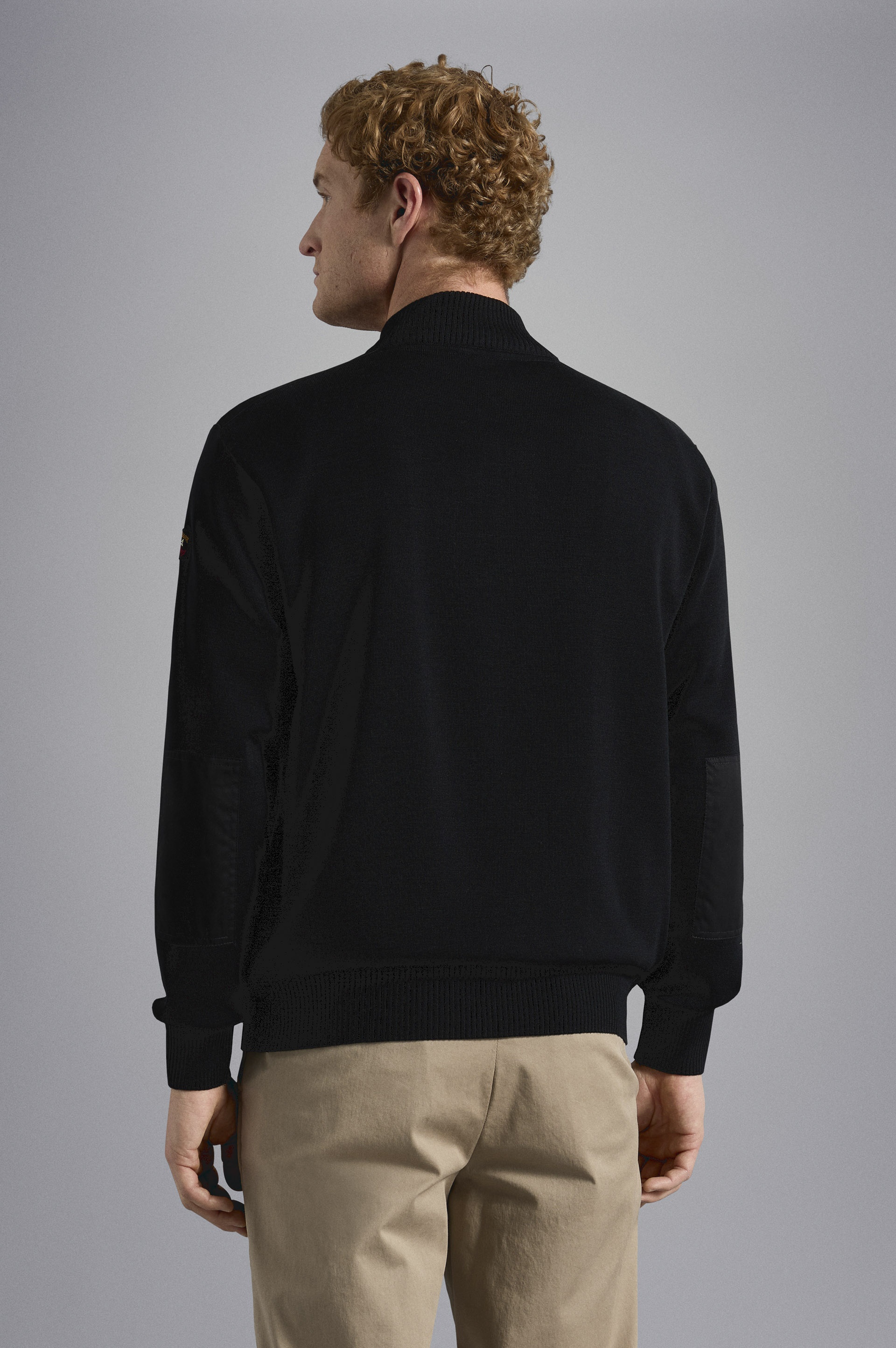 WOOL HALF ZIP SWEATER WITH ICONIC BADGE - 3