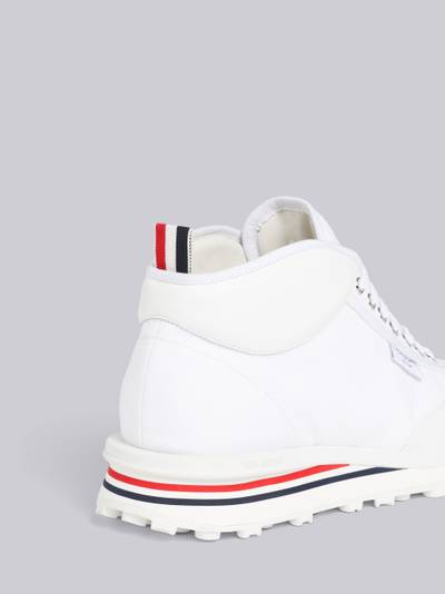 Thom Browne White Cotton Canvas Interlock Tech Runner Rugby Trainer outlook
