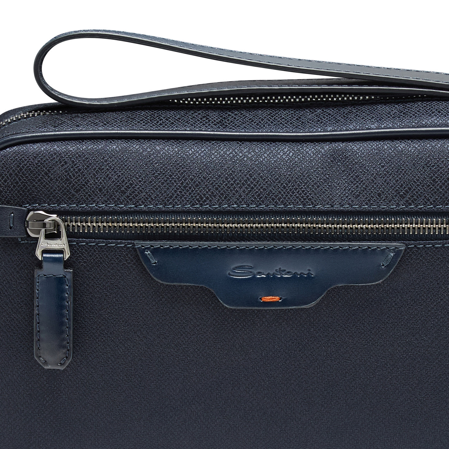 Blue leather and nylon beauty case - 4