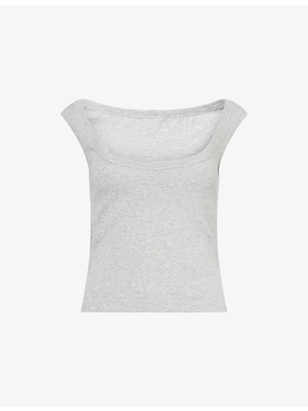 Boat-Neck Scoop-Back Cotton Top - 1