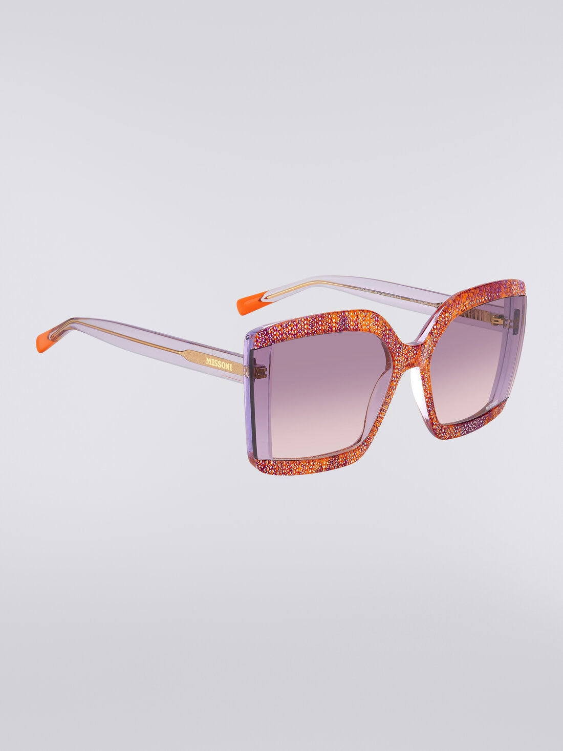 Square sunglasses with fabric inserts - 3