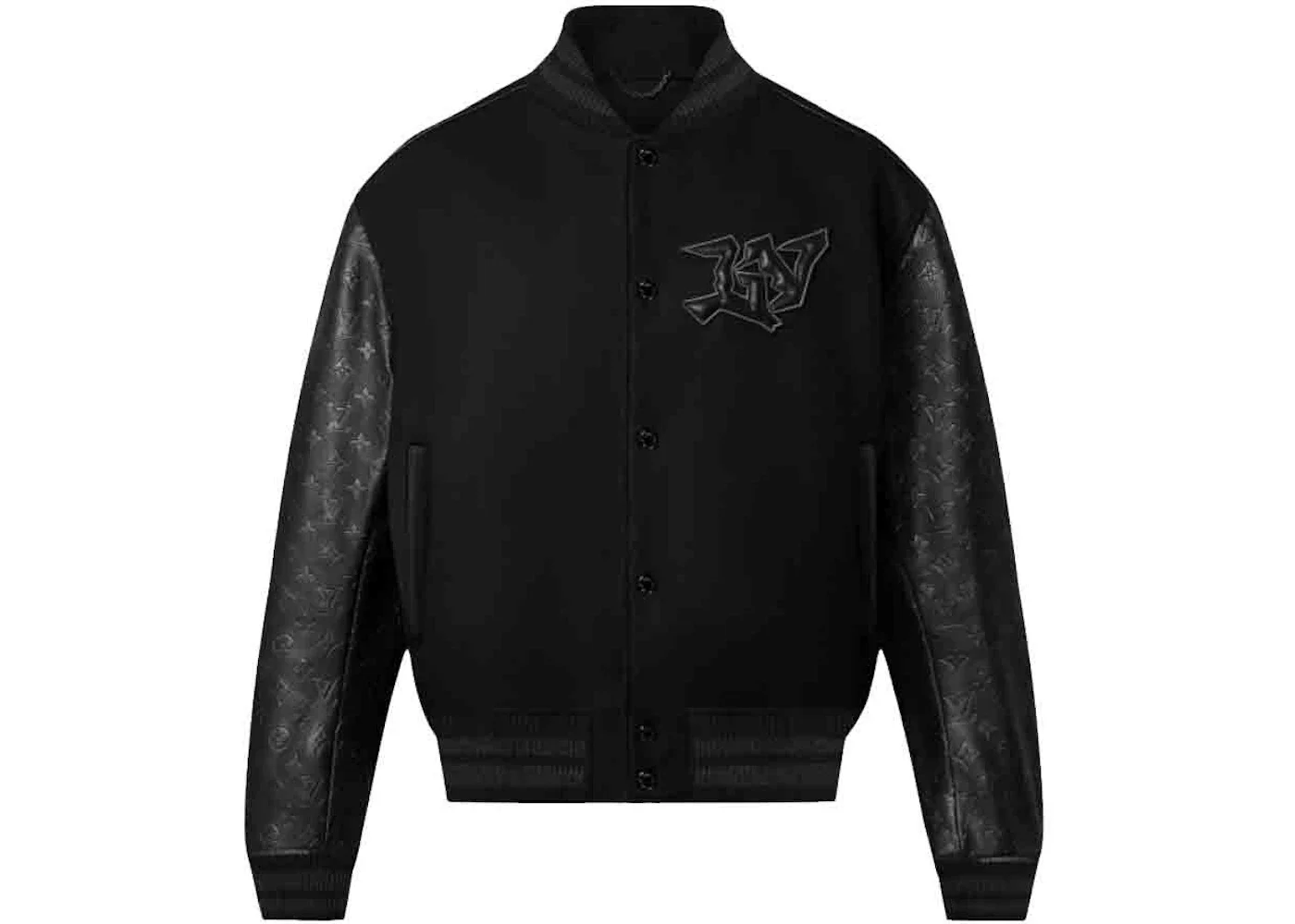 Louis Vuitton Monogram Embossed Leather and Wool Blouson Black - 1