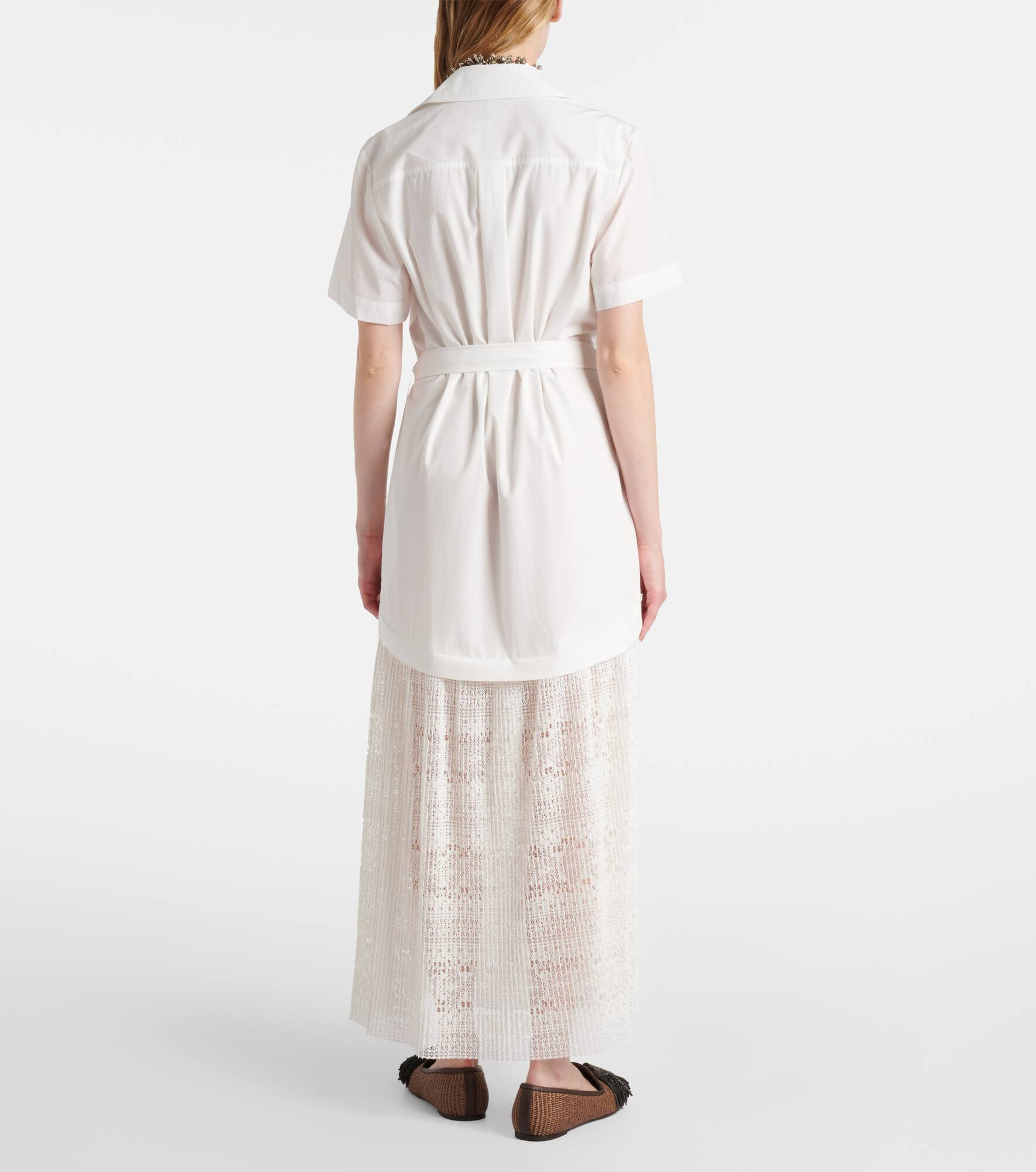 Jenner poplin and lace shirt dress - 3