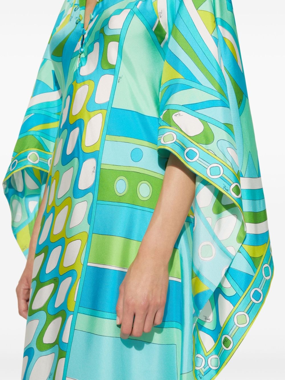 Vivara-print silk kaftan dress - 5