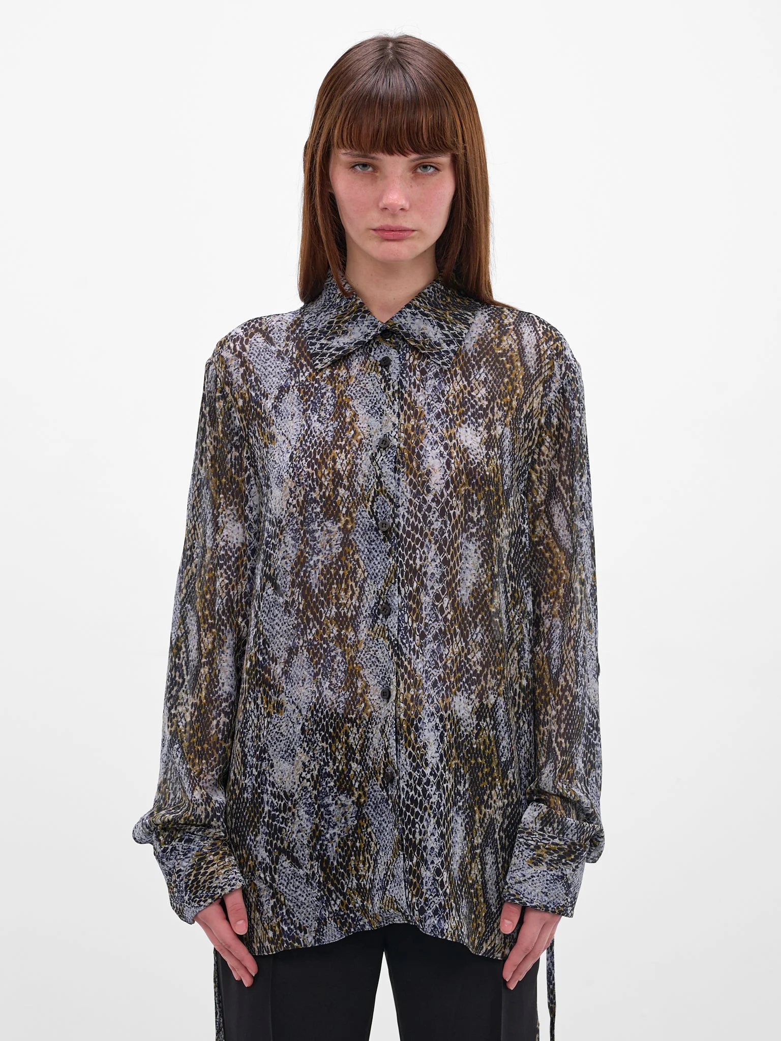 Serpent Print Silk Shirt - 1