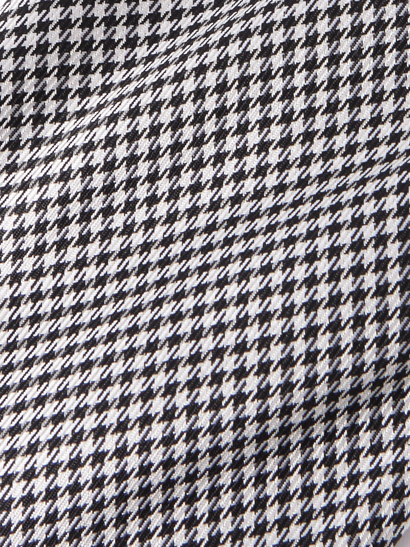 8cm Houndstooth Silk Tie Black 3