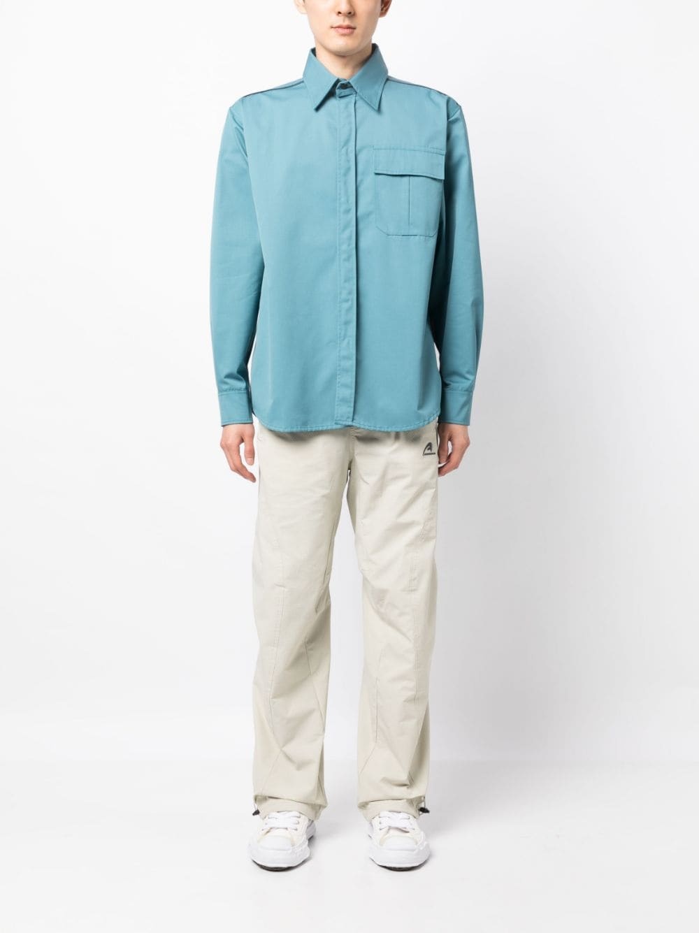 logo-embroidered straight-leg trousers - 2