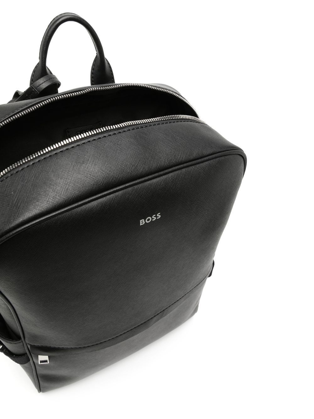 logo-tag leather backpack - 5