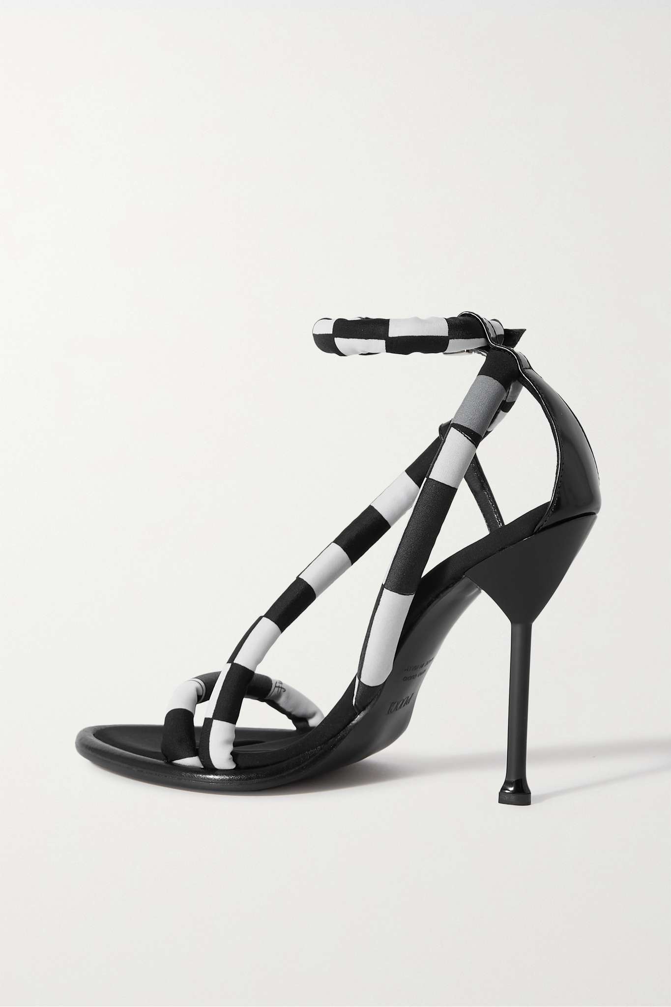 Patent-leather trimmed printed shell sandals - 3