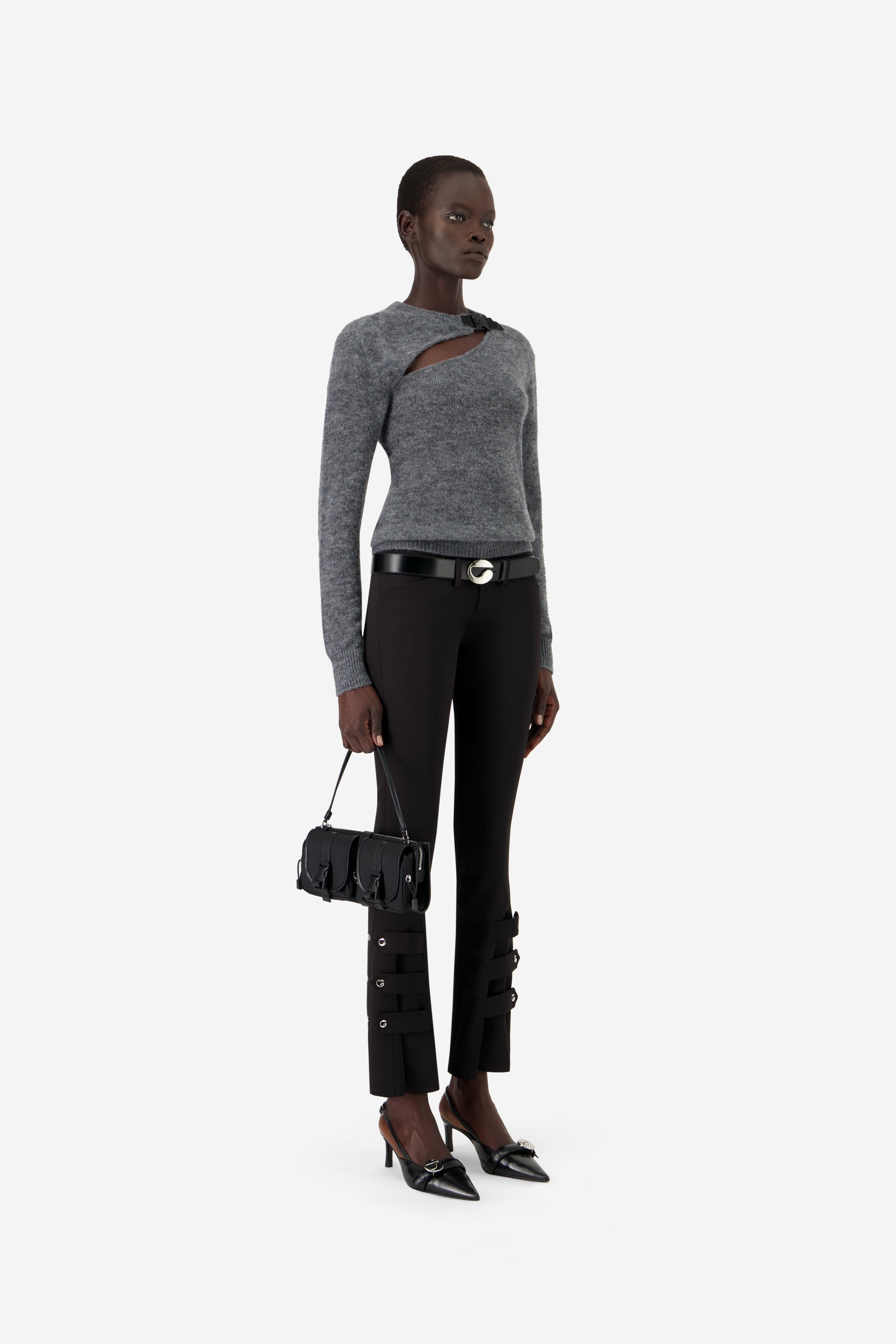 Buckle Cut-Out Sweater - 4