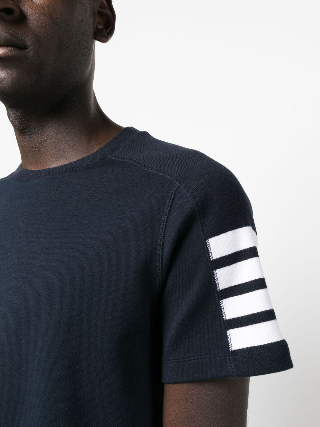 Short Sleeve Tee With 4 Bar Stripe - 5