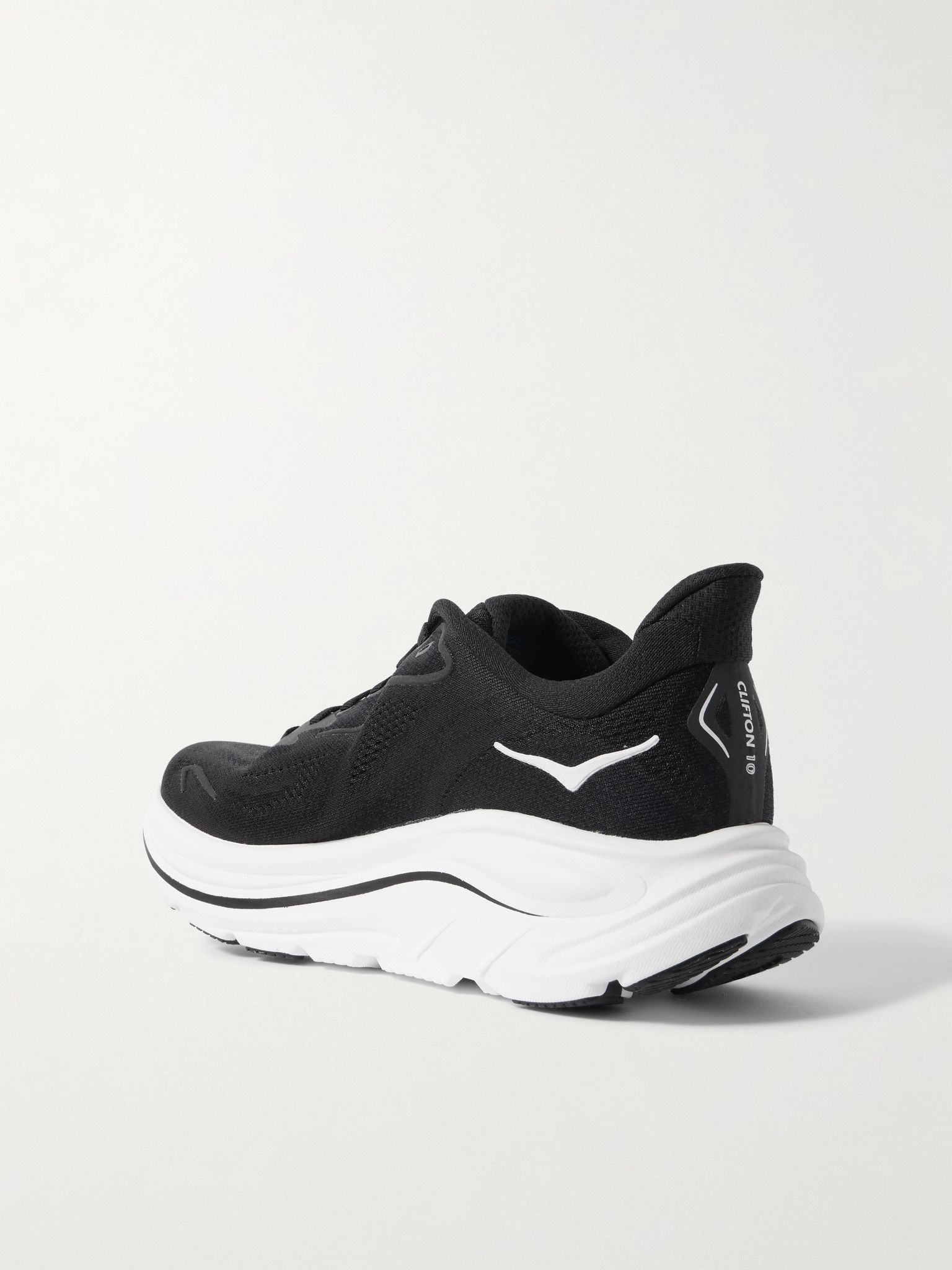 Clifton 10 Rubber-Trimmed Jacquard Running Sneakers Black - 4