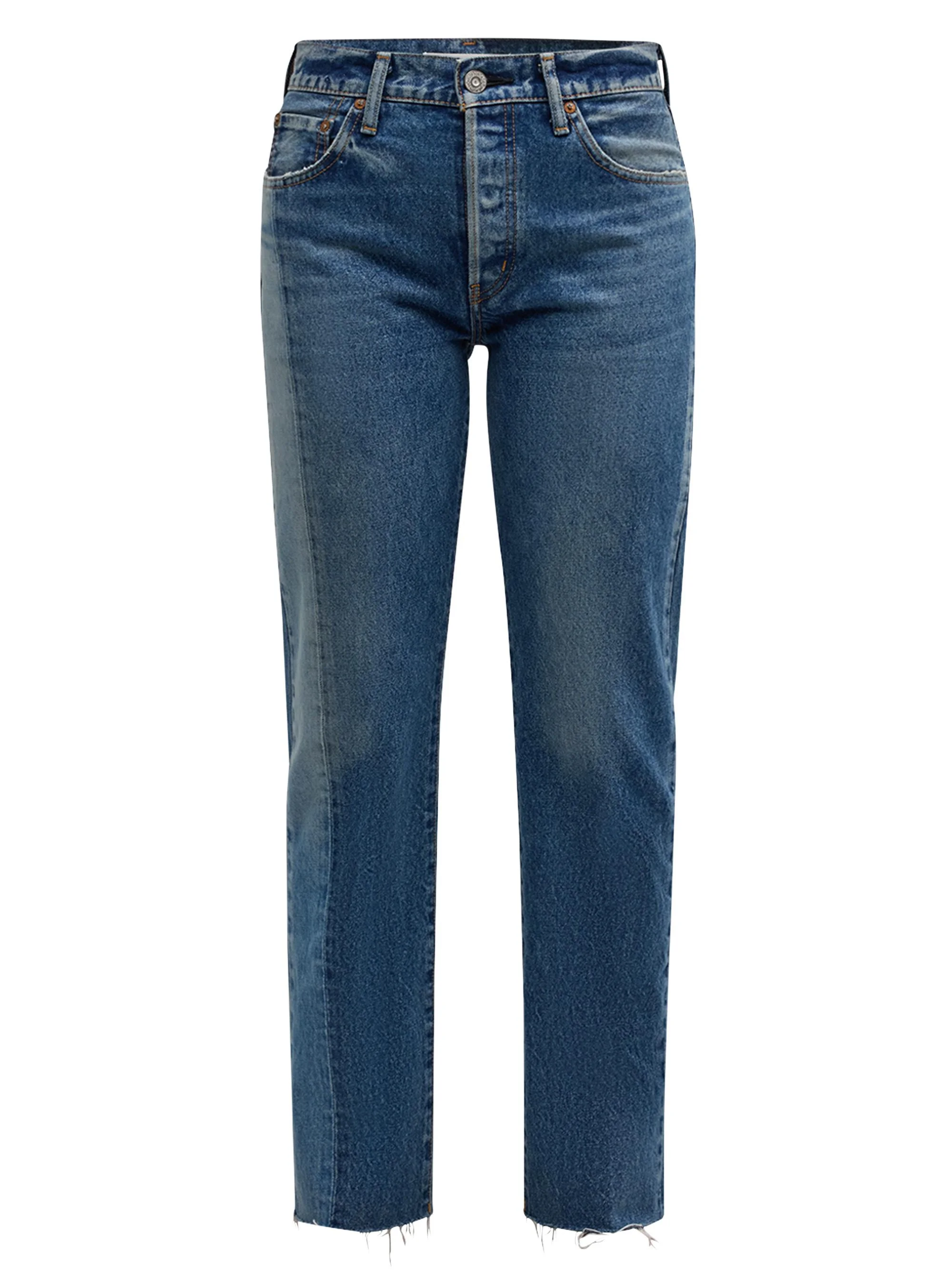 Women's Westchase Pieced Mid-Rise Straight-Leg Jeans - Blue - 1