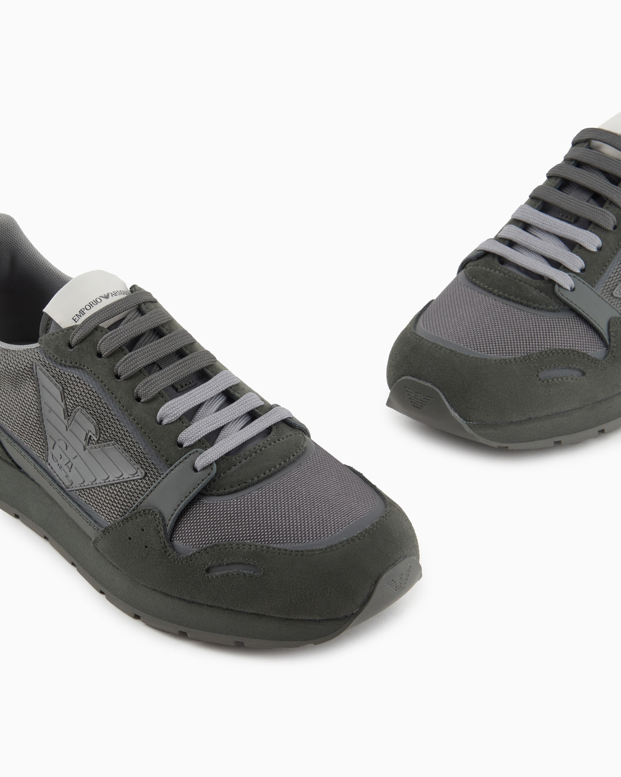 Mesh sneakers with suede details and eagle patch - 5