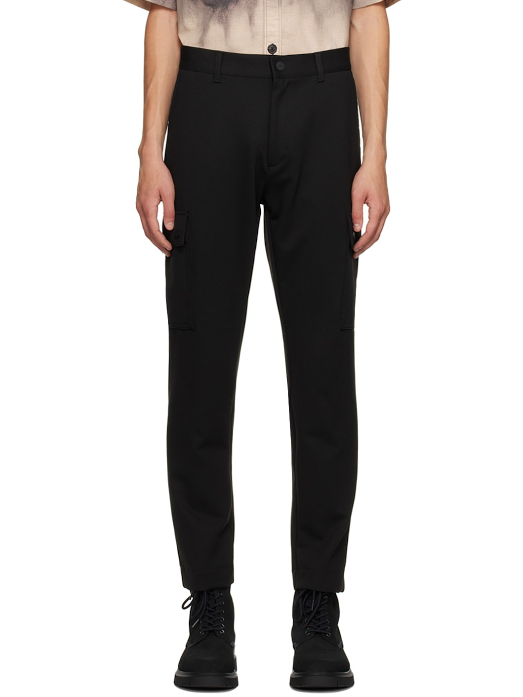 Black Pocket Cargo Pants - 1