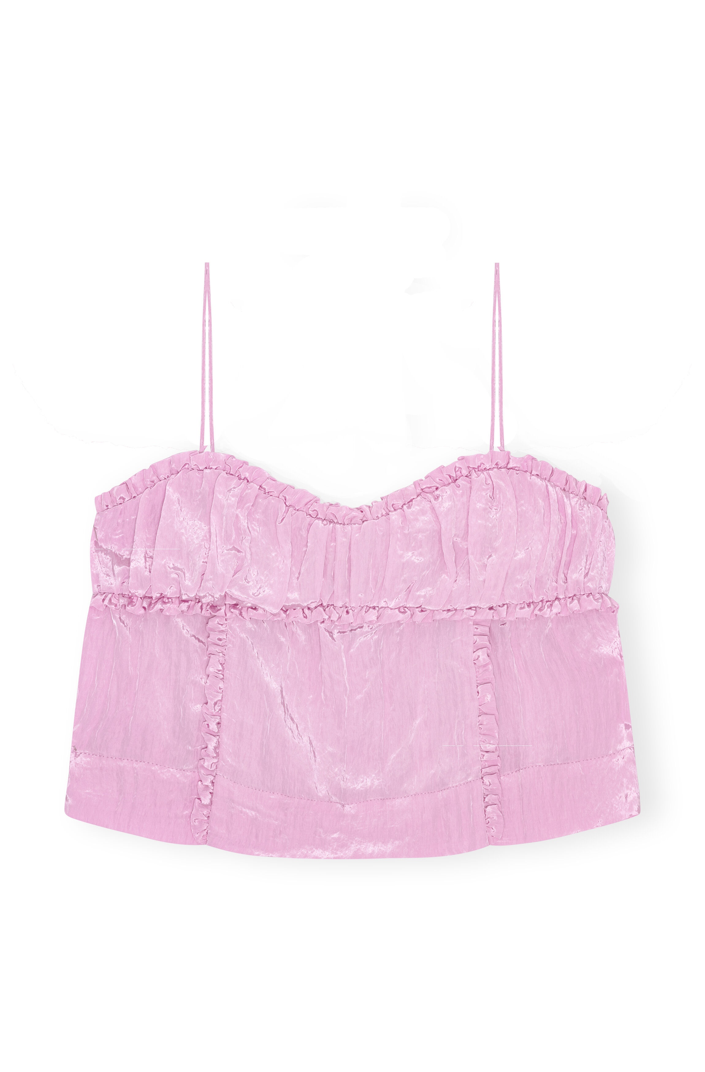 PINK SHINY TECH STRAP TOP - 1