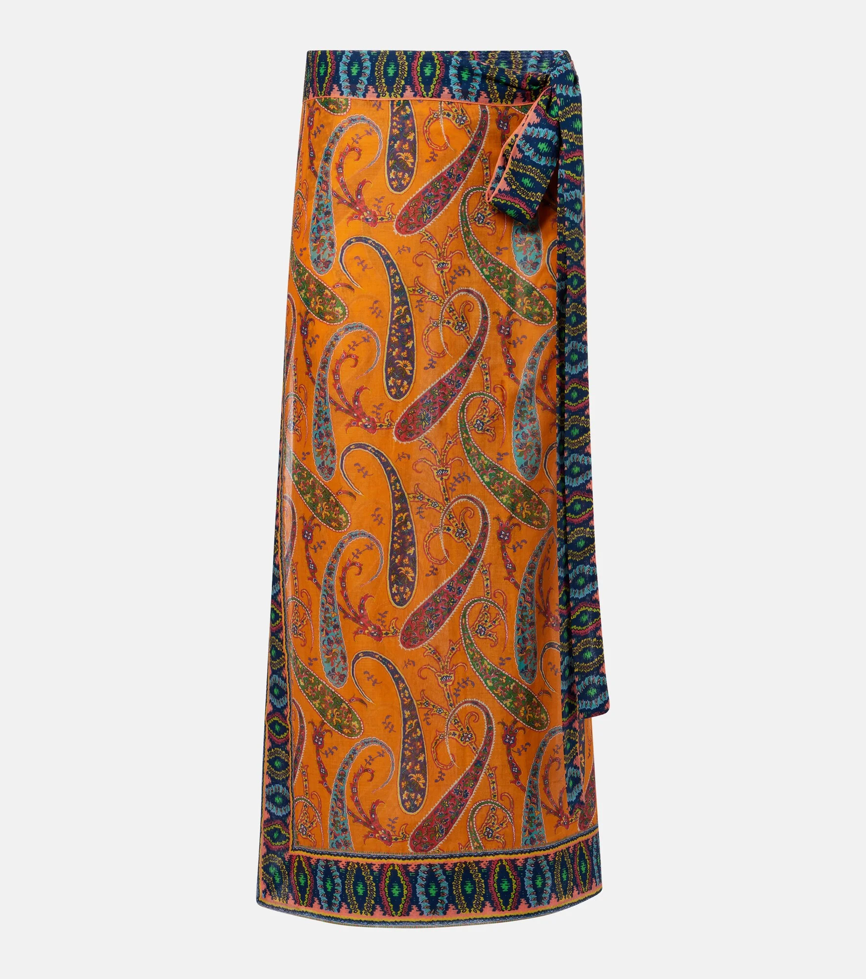 Paisley cotton midi skirt - 1