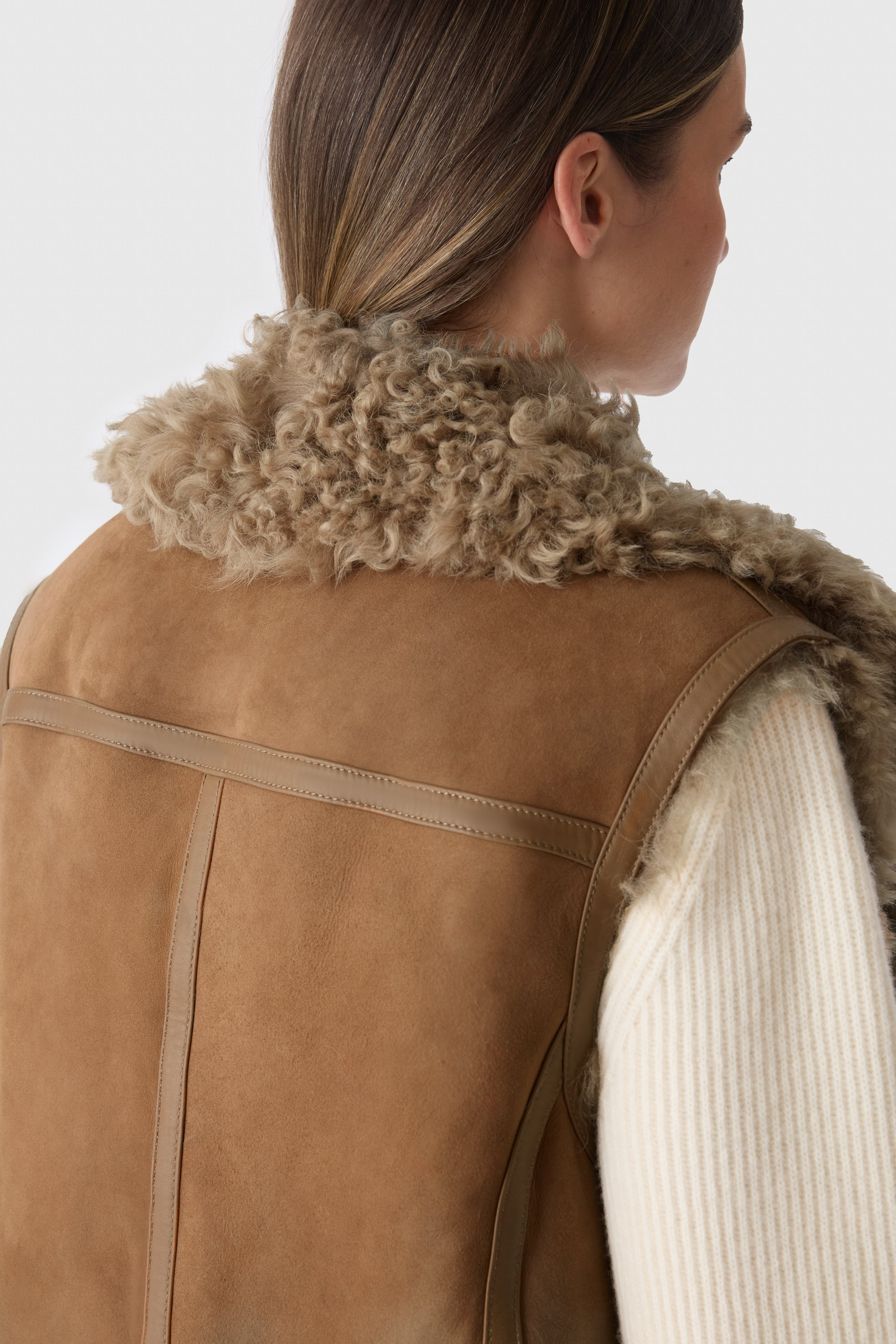 KASIA Reversible Shearling Leather Vest - 7