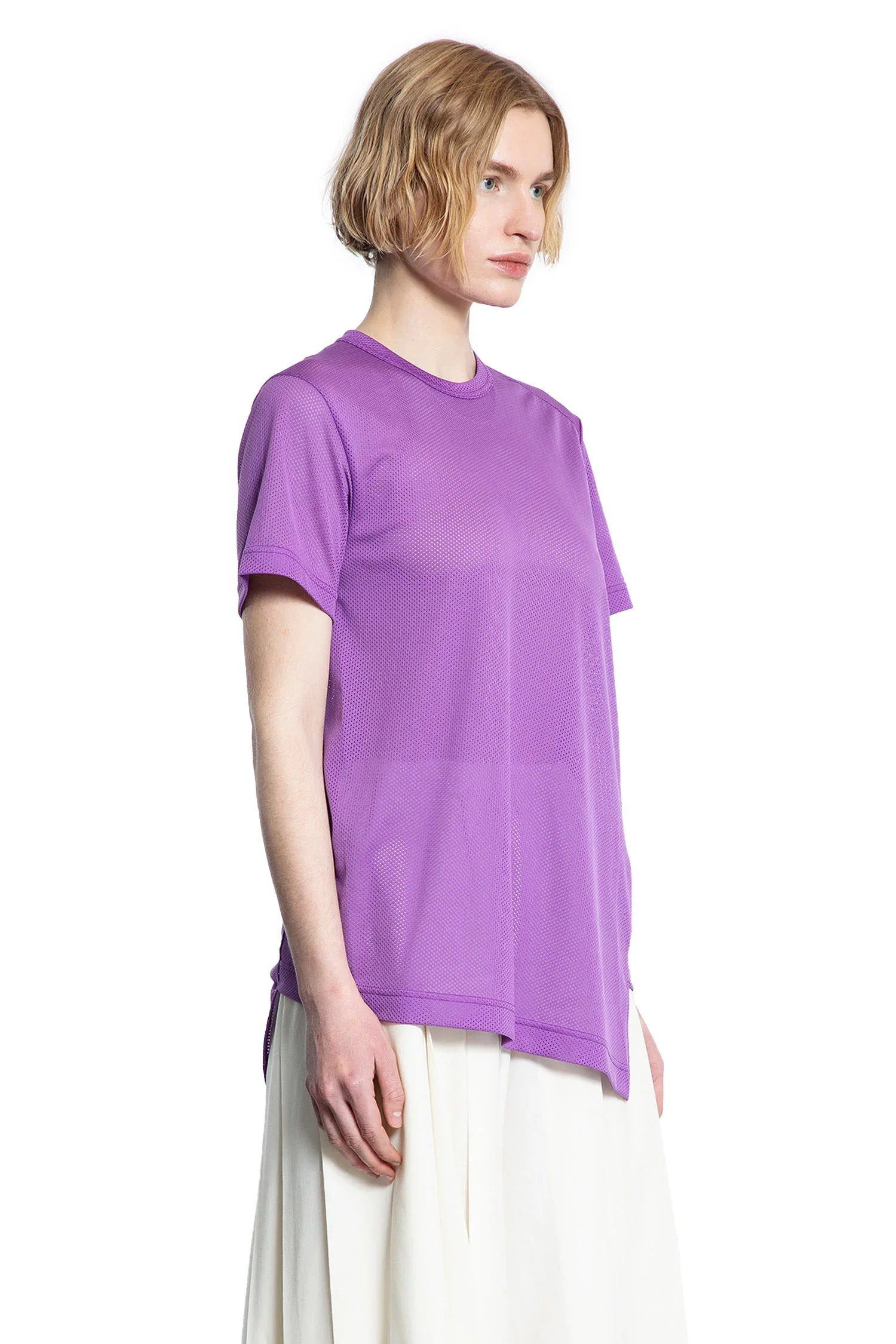 Asymmetric-Nylon-Mesh-T-Shirt - 2