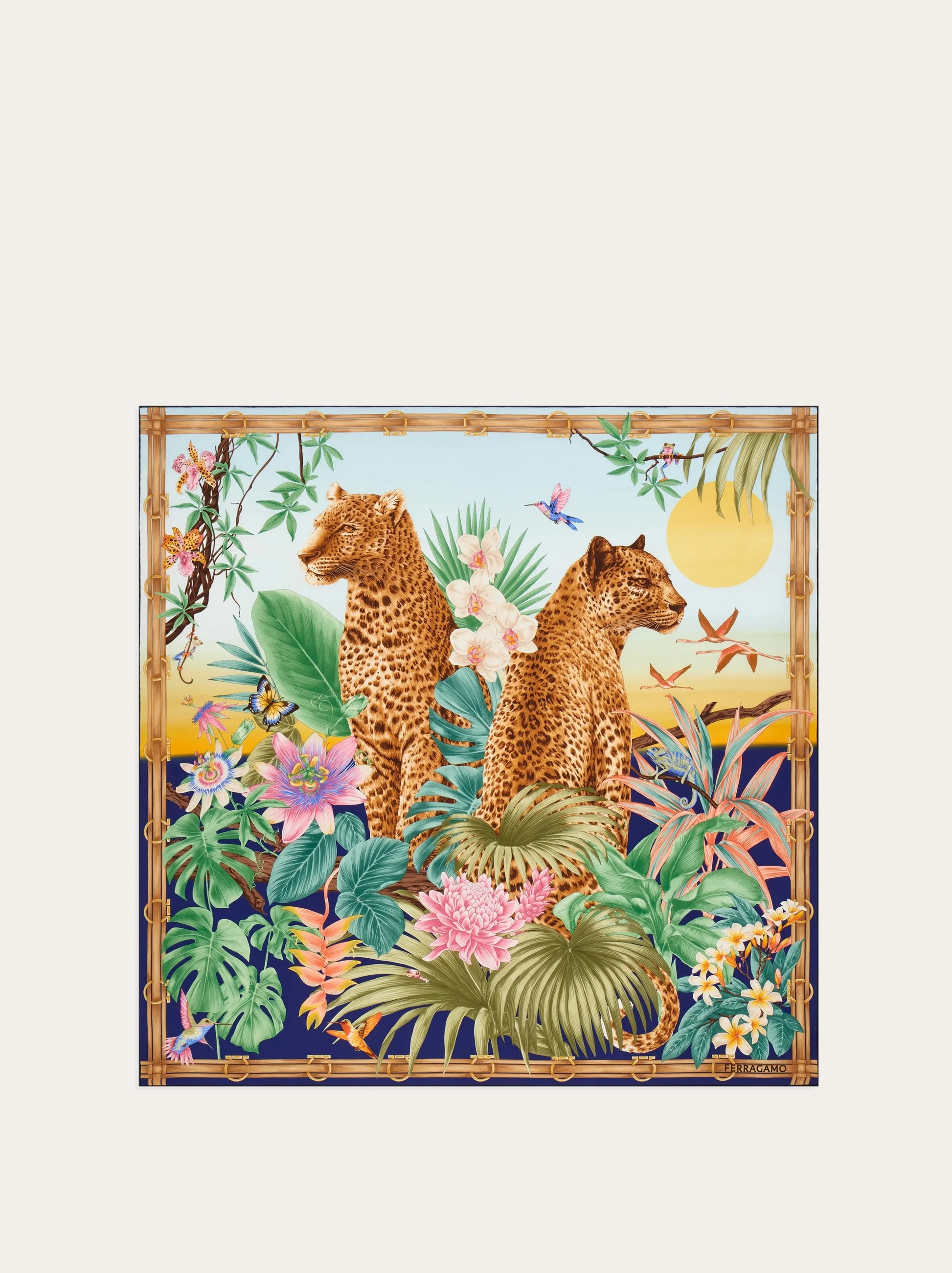 Felines print silk scarf - 1