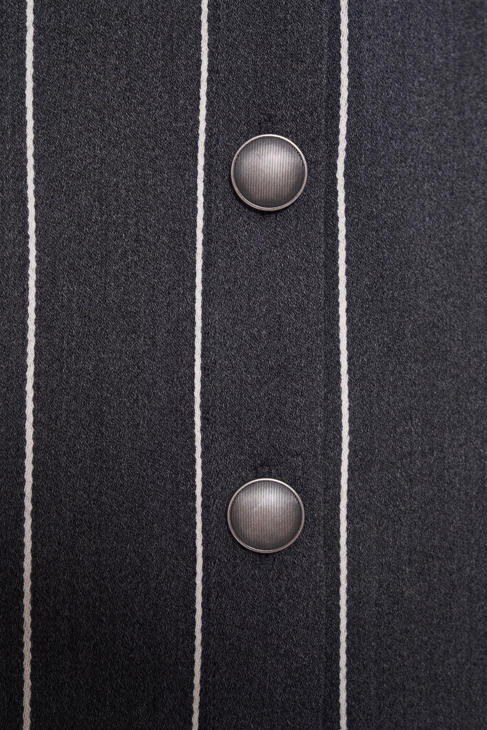 LIGHT WOOL PINSTRIPE LOW WAIST MINI SKIRT, BUTTONS - 3