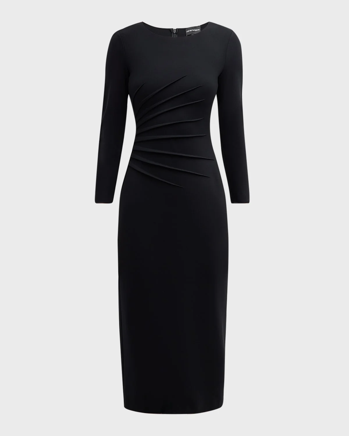 Pleated Jersey Midi Sheath Dress - 1