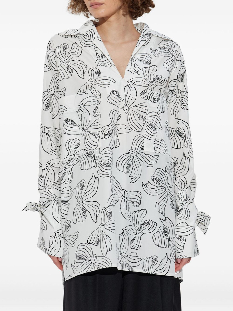 bow-print tied-cuff shirt 3