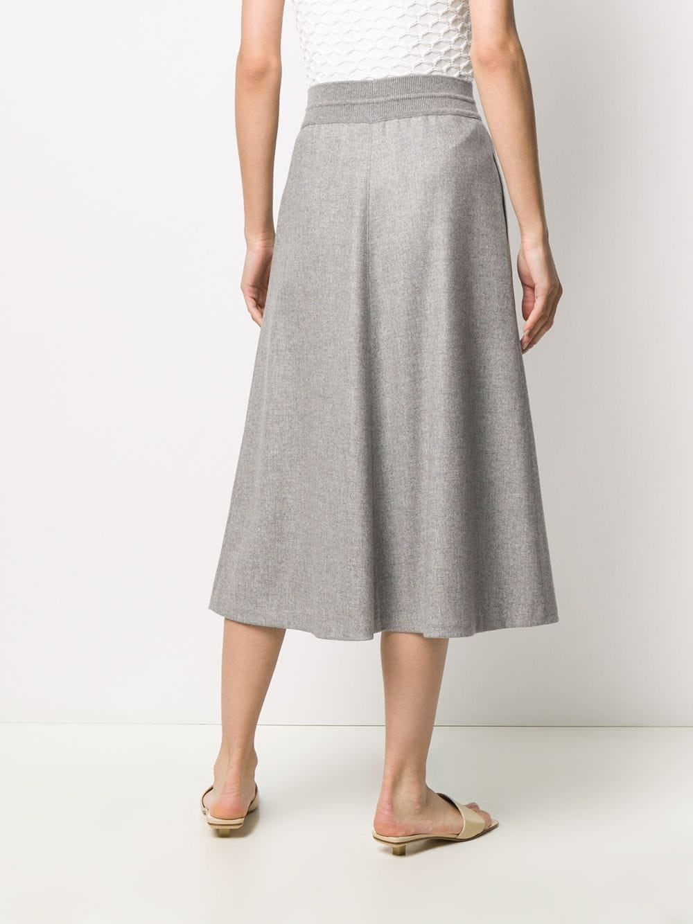 drawstring waist midi skirt - 4