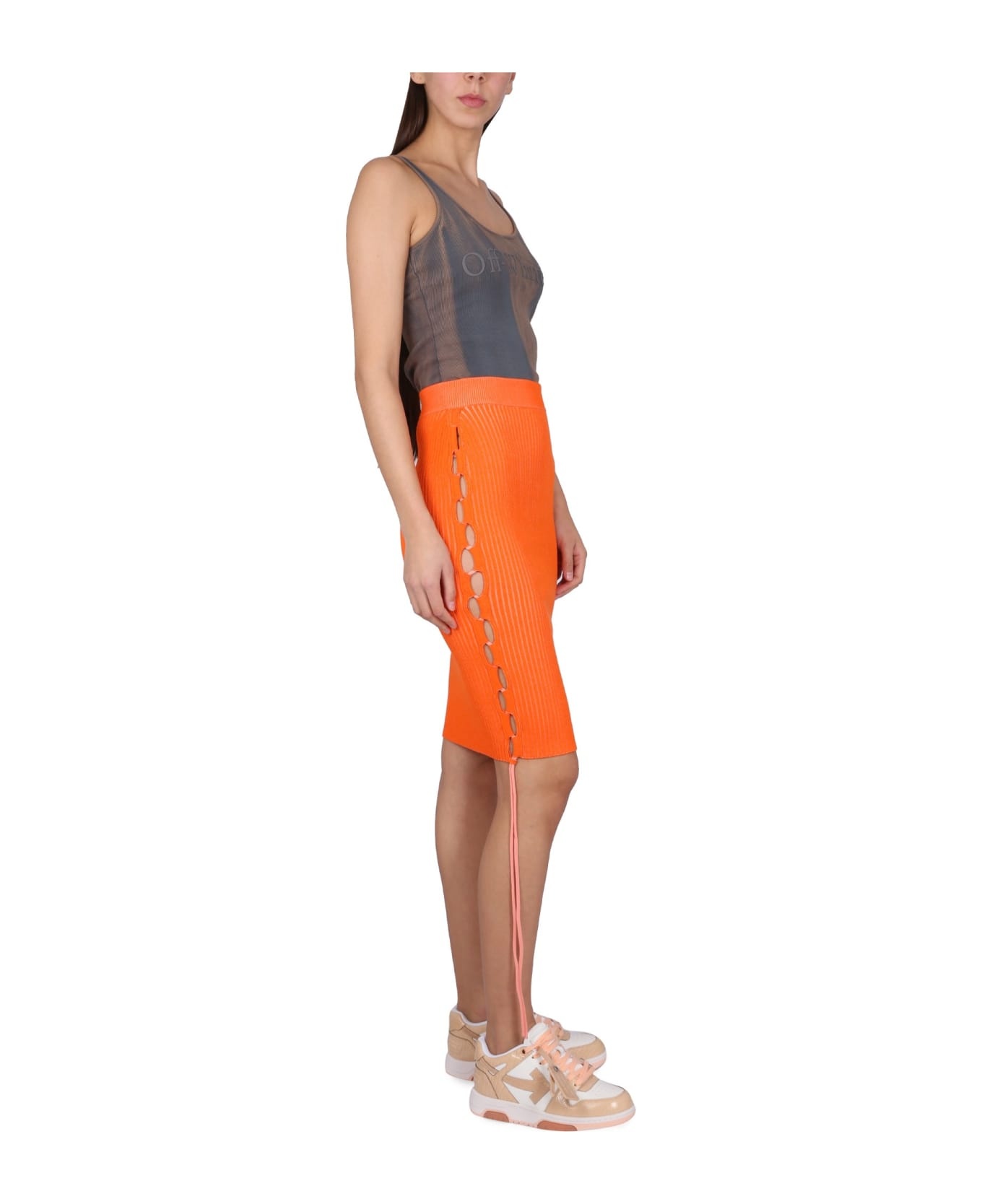 Skirt In Orange Viscose - 2