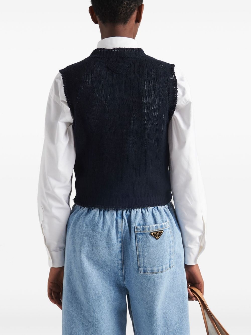 V-neck cashmere vest - 3