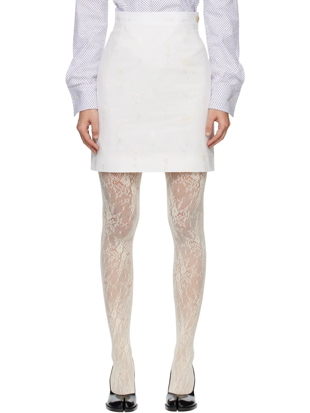 White Crotch 45 Miniskirt - 1