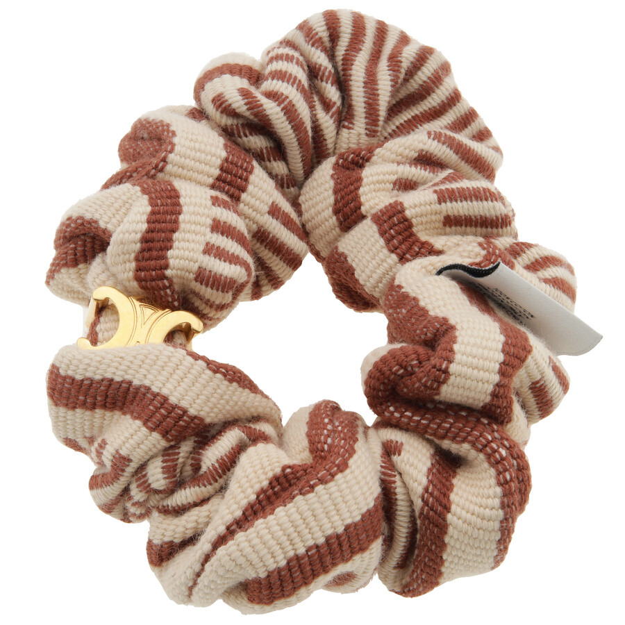 Celine Striped Detailed Cotton Scrunchy - 2