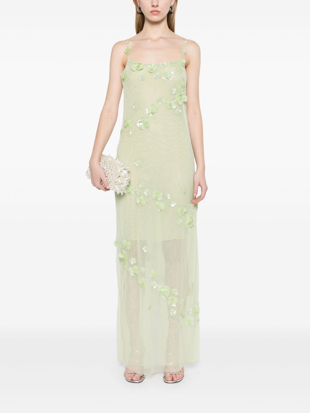 embroidered tulle maxi dress - 2