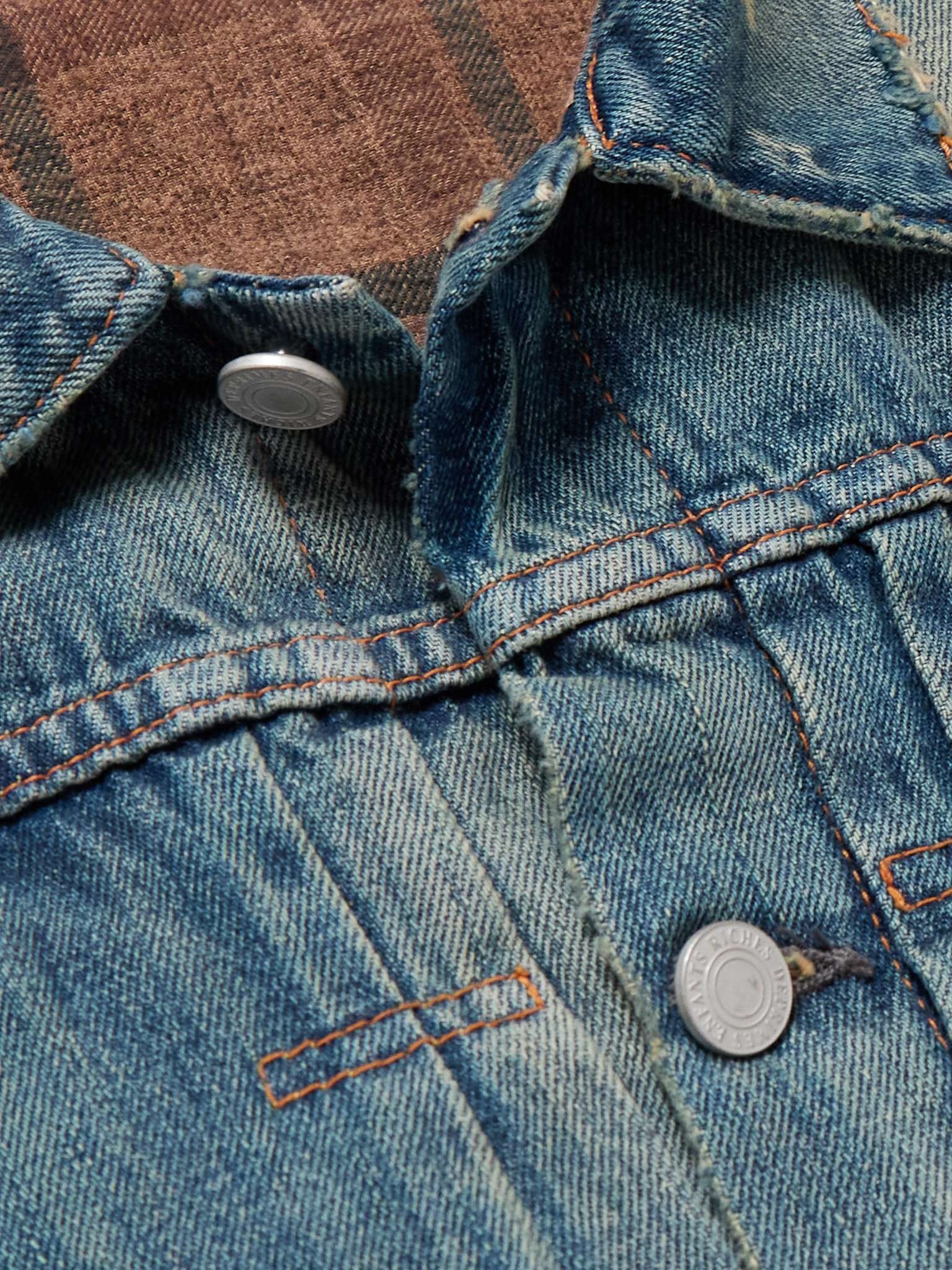 Distressed Panelled Denim Jacket - 6