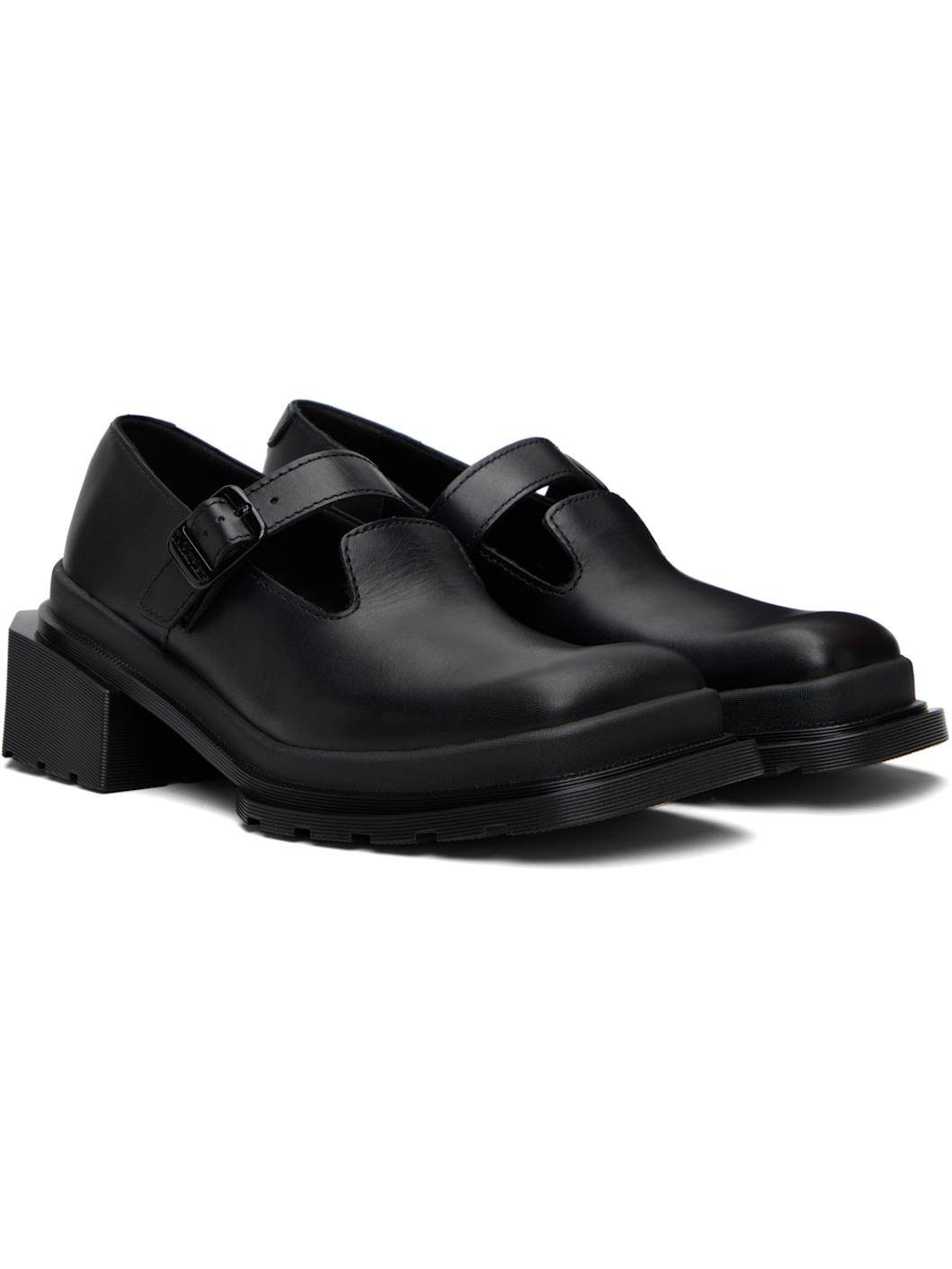 Black Maybole Square Toe Mary Jane Heels - 4