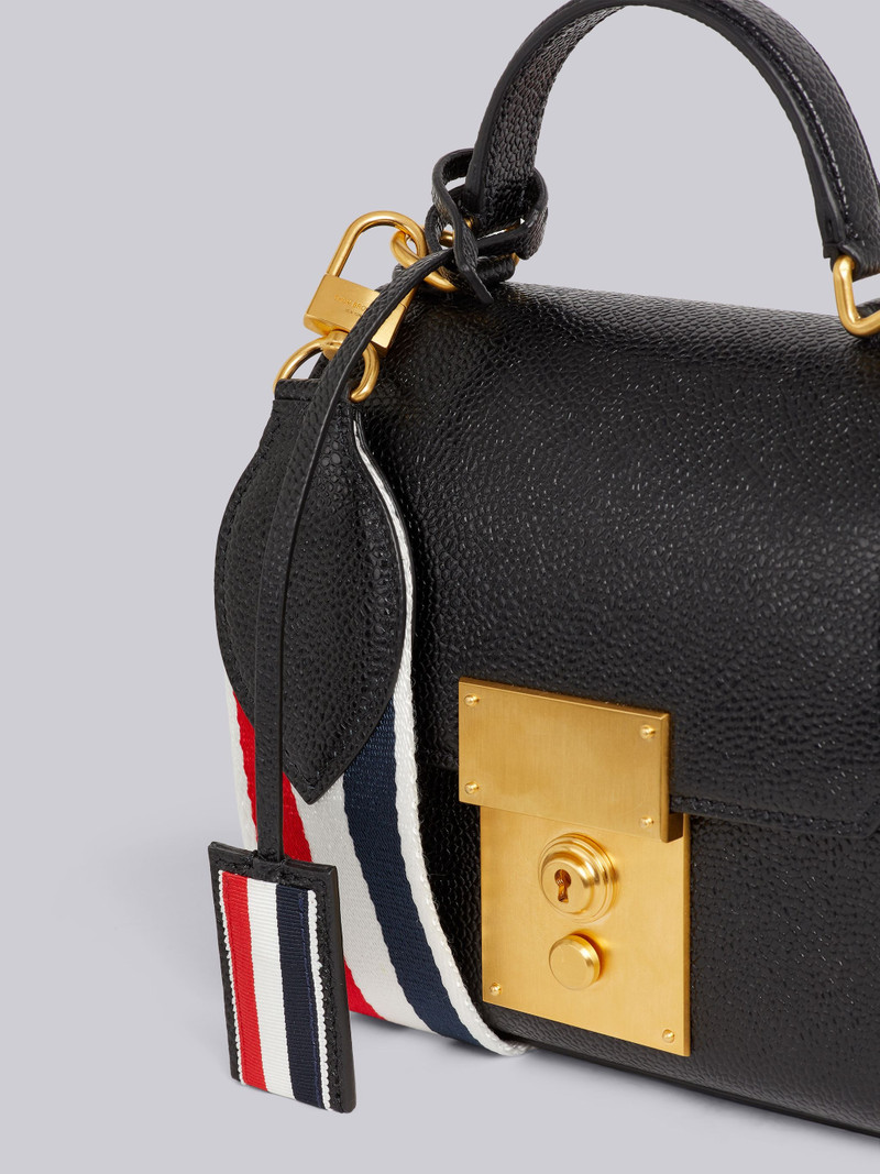 Thom Browne Black Pebbled Calfskin Mrs. Thom Mini Flap Crossbody Bag outlook