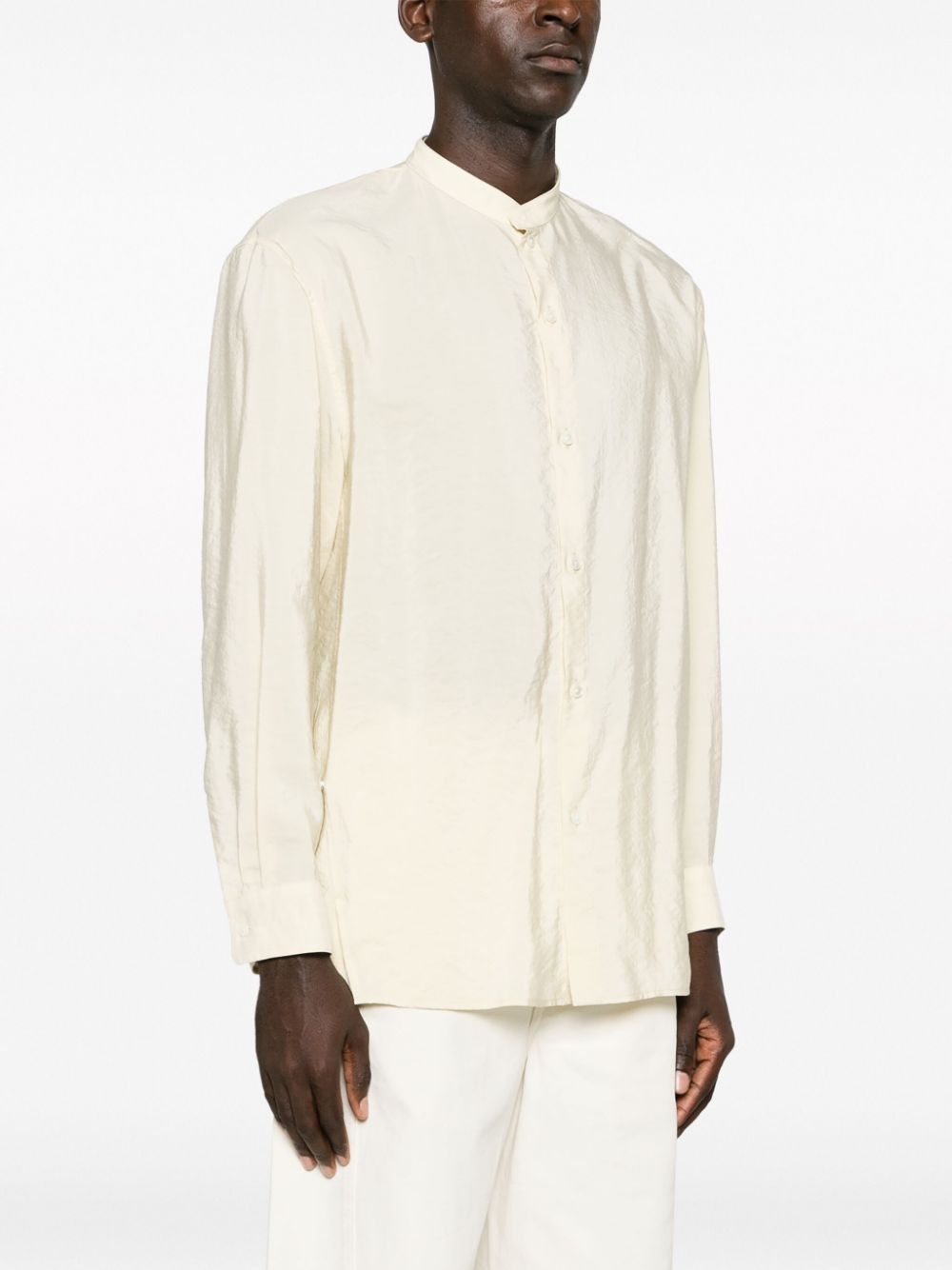band-collar long-sleeve shirt - 3