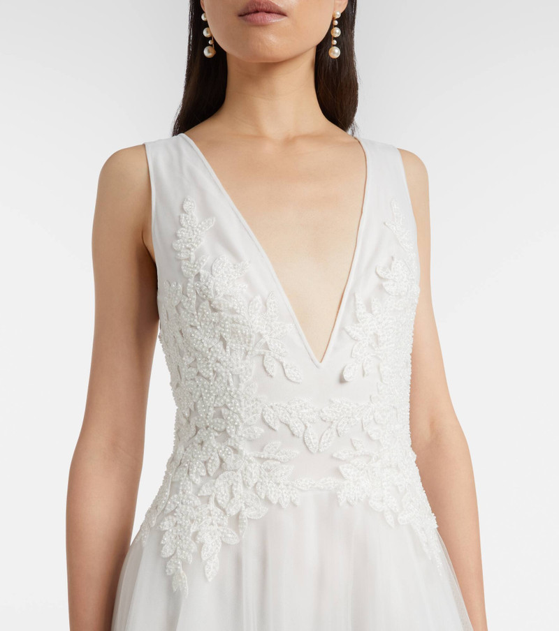Graciella floral-appliqué tulle gown 4