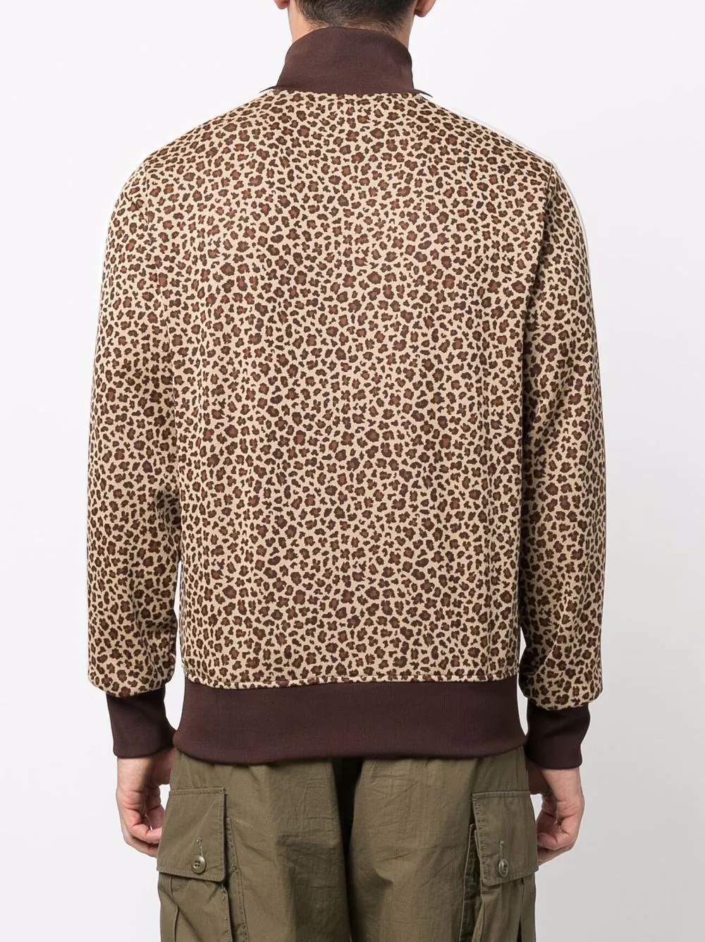 leopard jacquard zipped jacket - 4