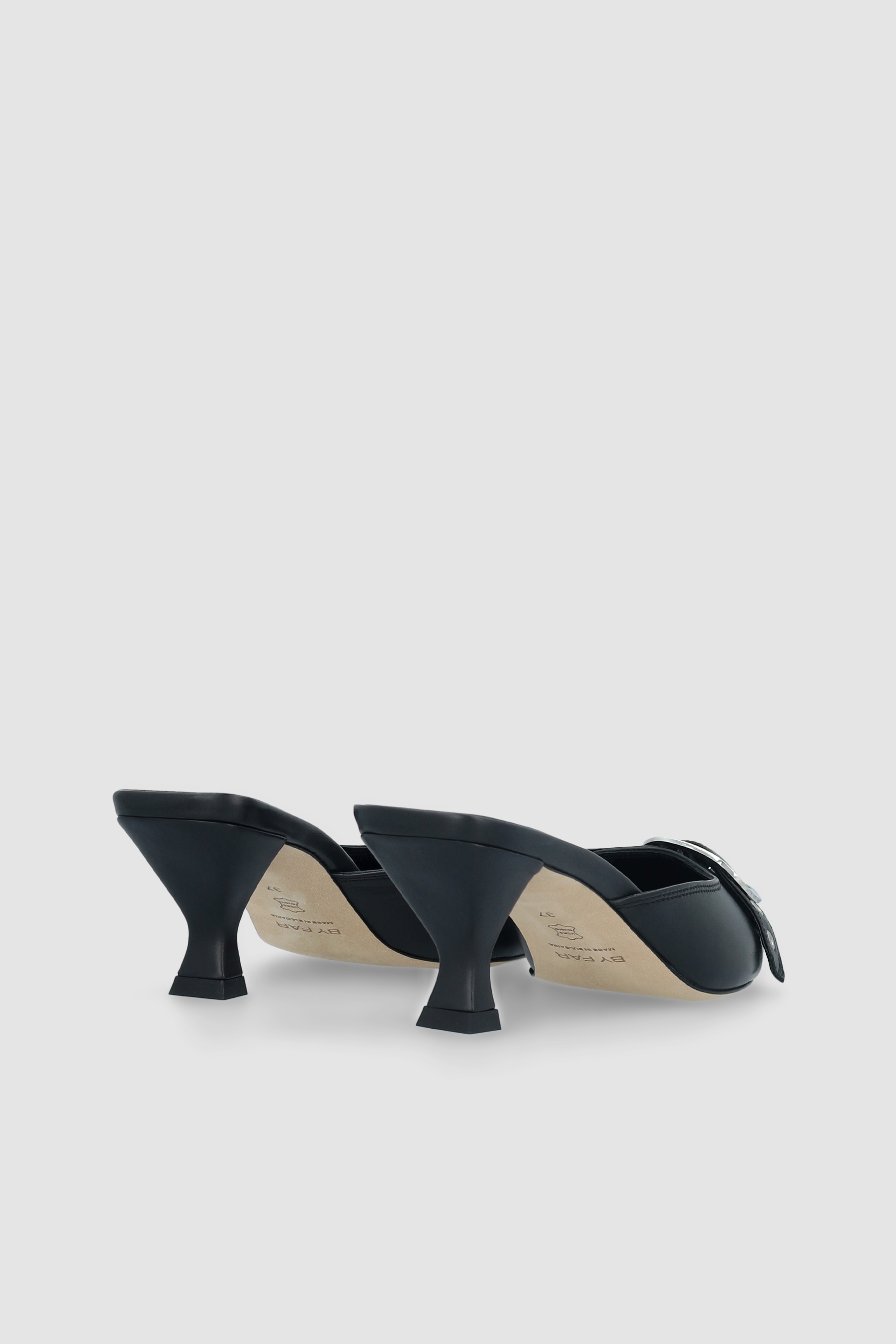 Evelyn Black Nappa Leather Slingback Pump - 5
