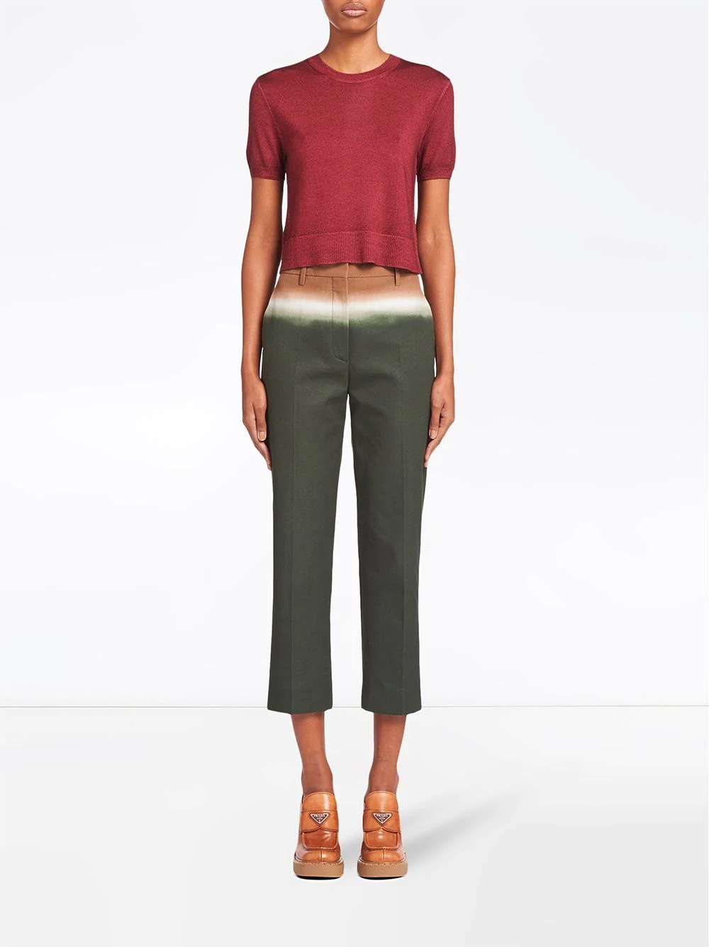 cropped knitted top - 2