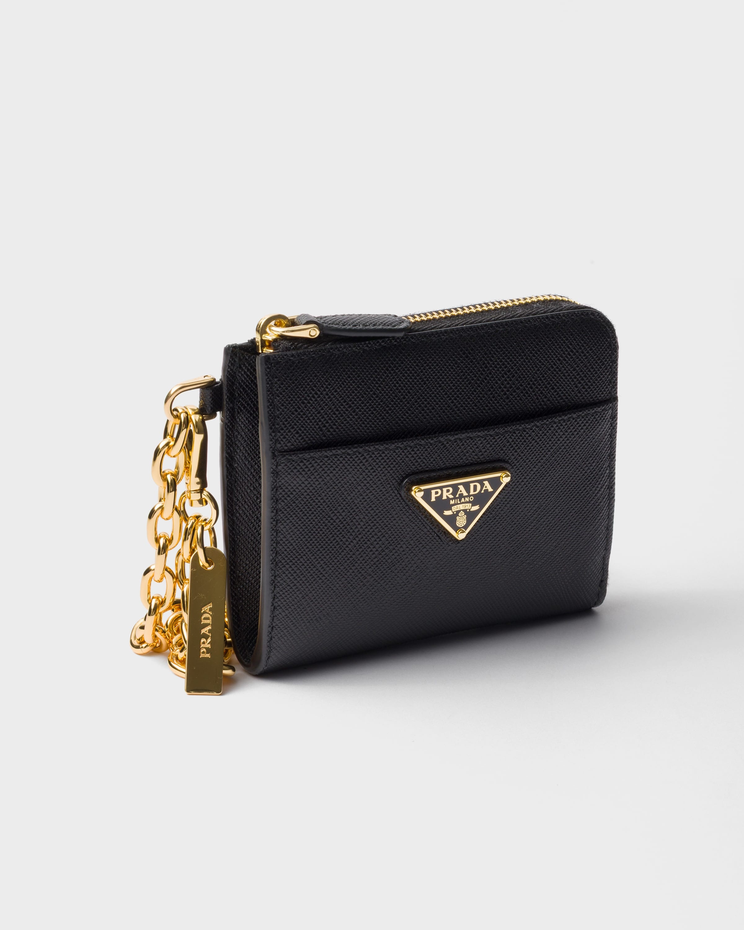 Small Saffiano leather zipper wallet - 4