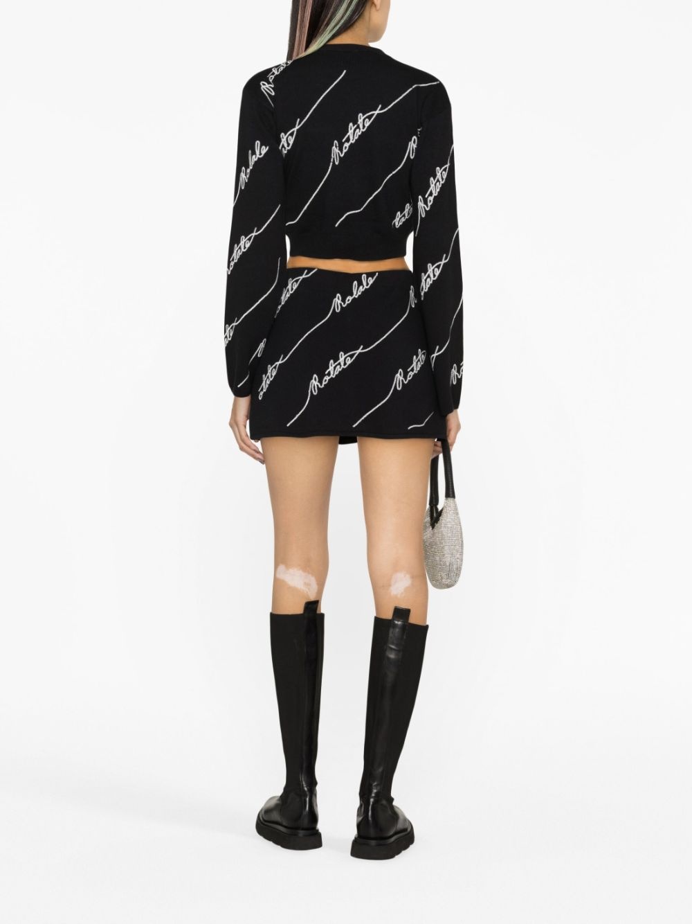 logo-embellished cropped jumper - 4
