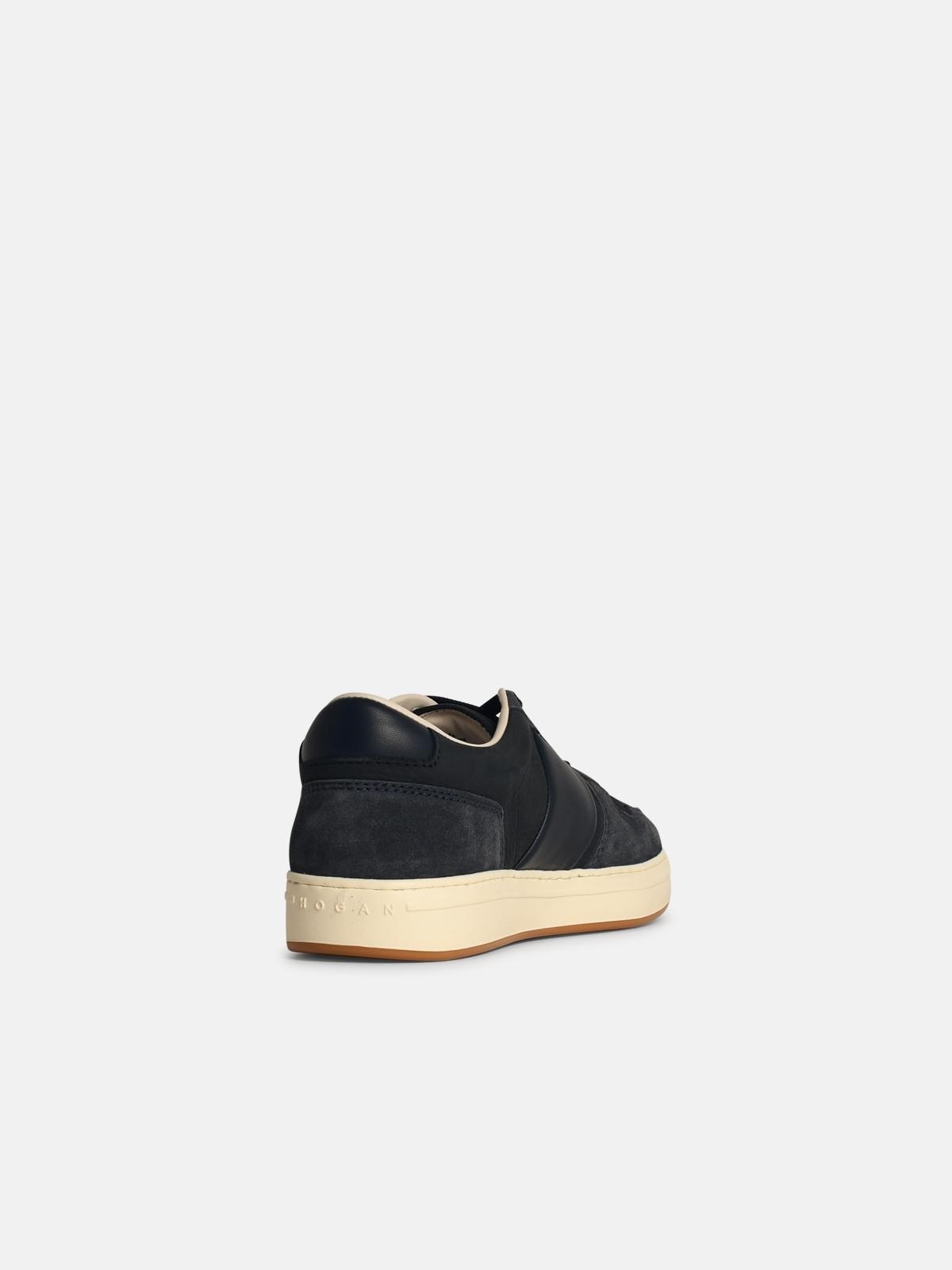 'H668' NAVY LEATHER SNEAKERS - 3