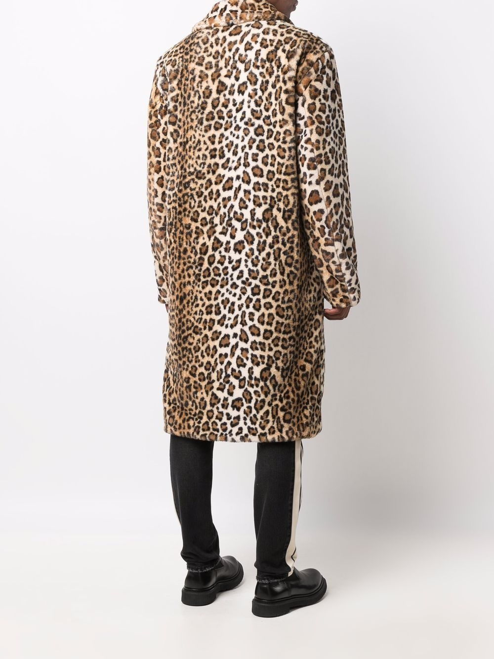 leopard faux-fur coat - 4