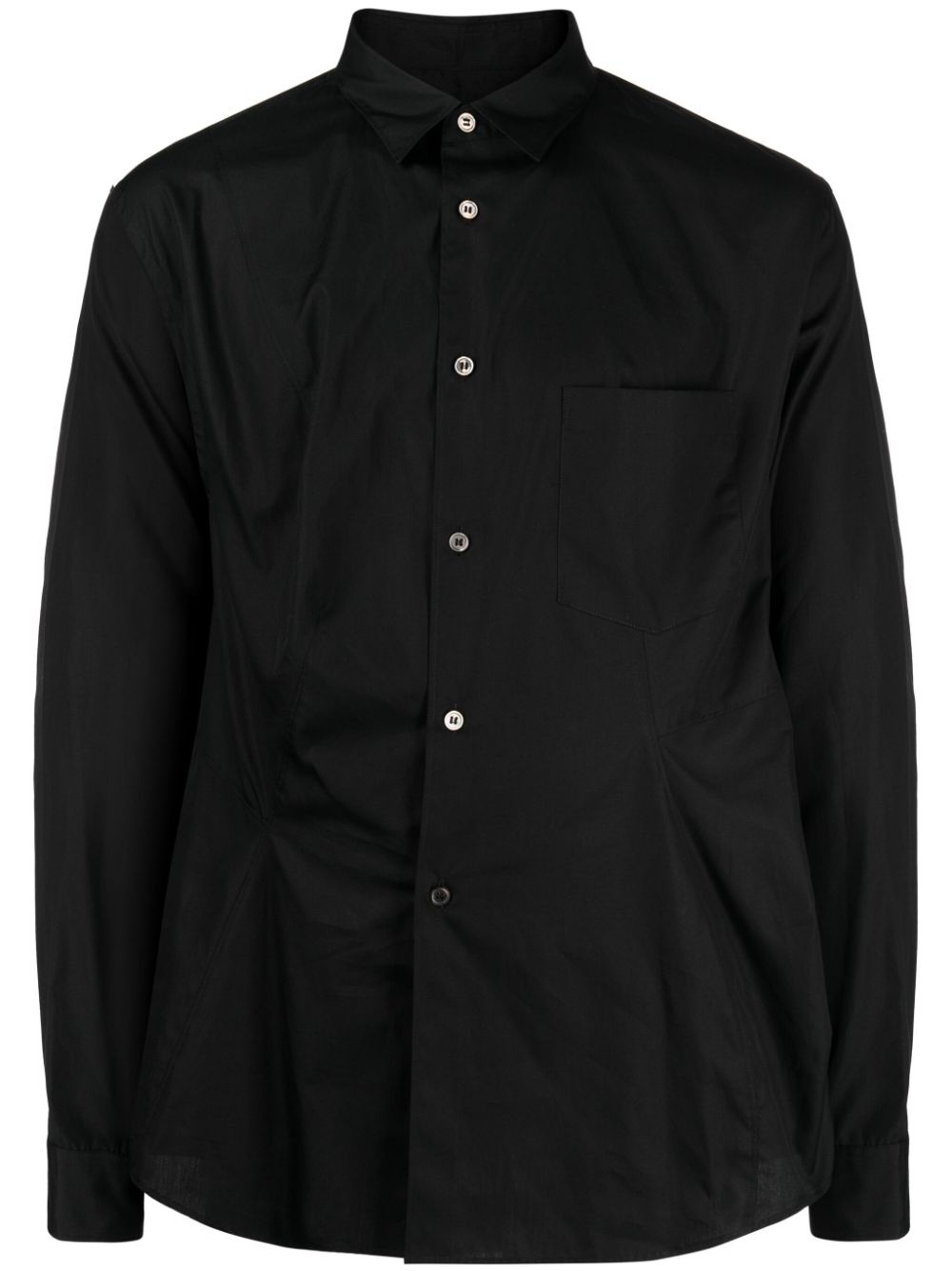 spread-collar cotton shirt - 1