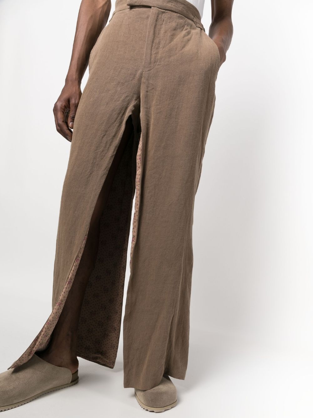 side-slits flared trousers - 5