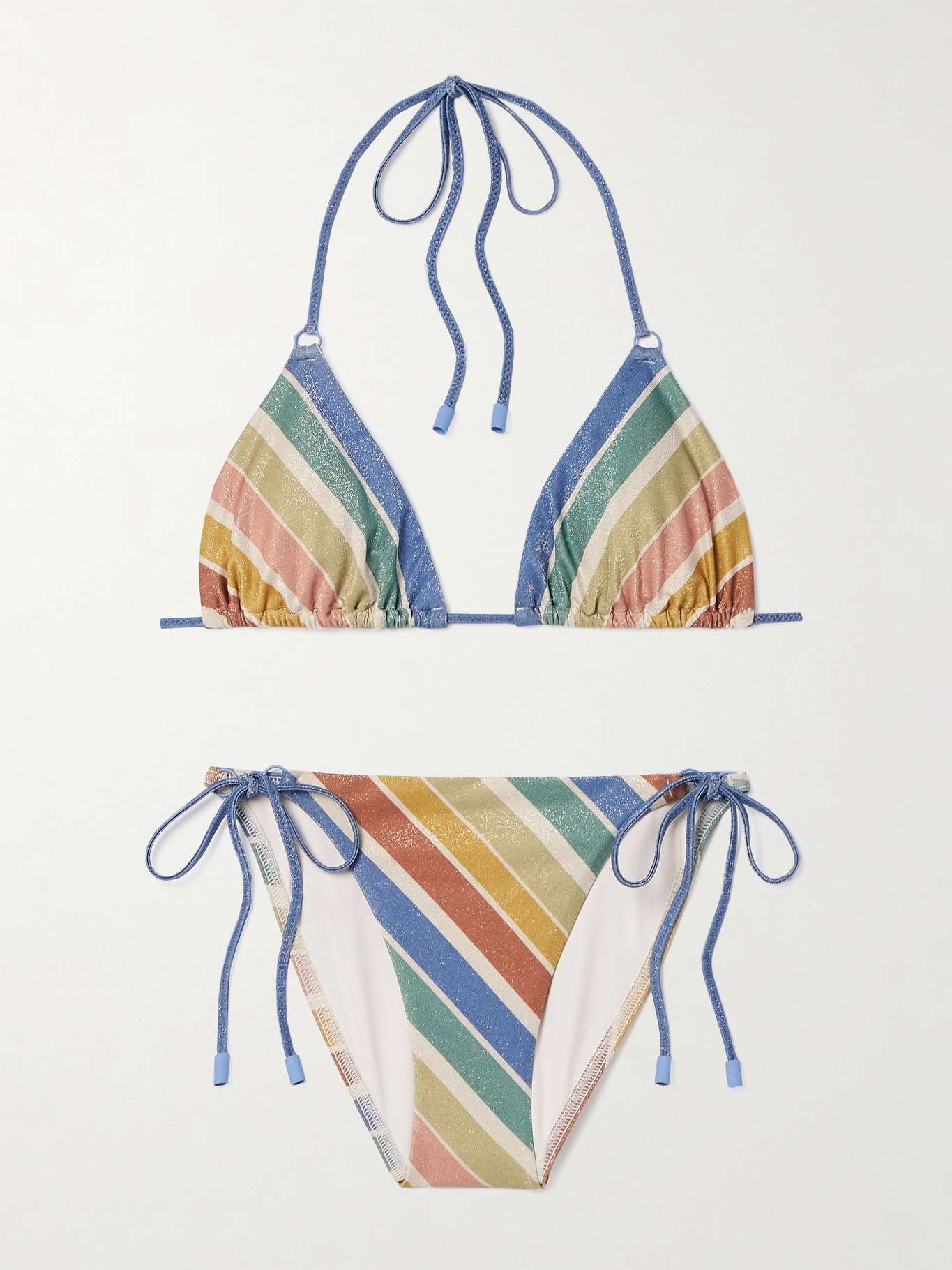【Zimmermann】Everley llic striped recycled bikini ZIMMERMANN Everley metallic striped recycled bikini | NET-A