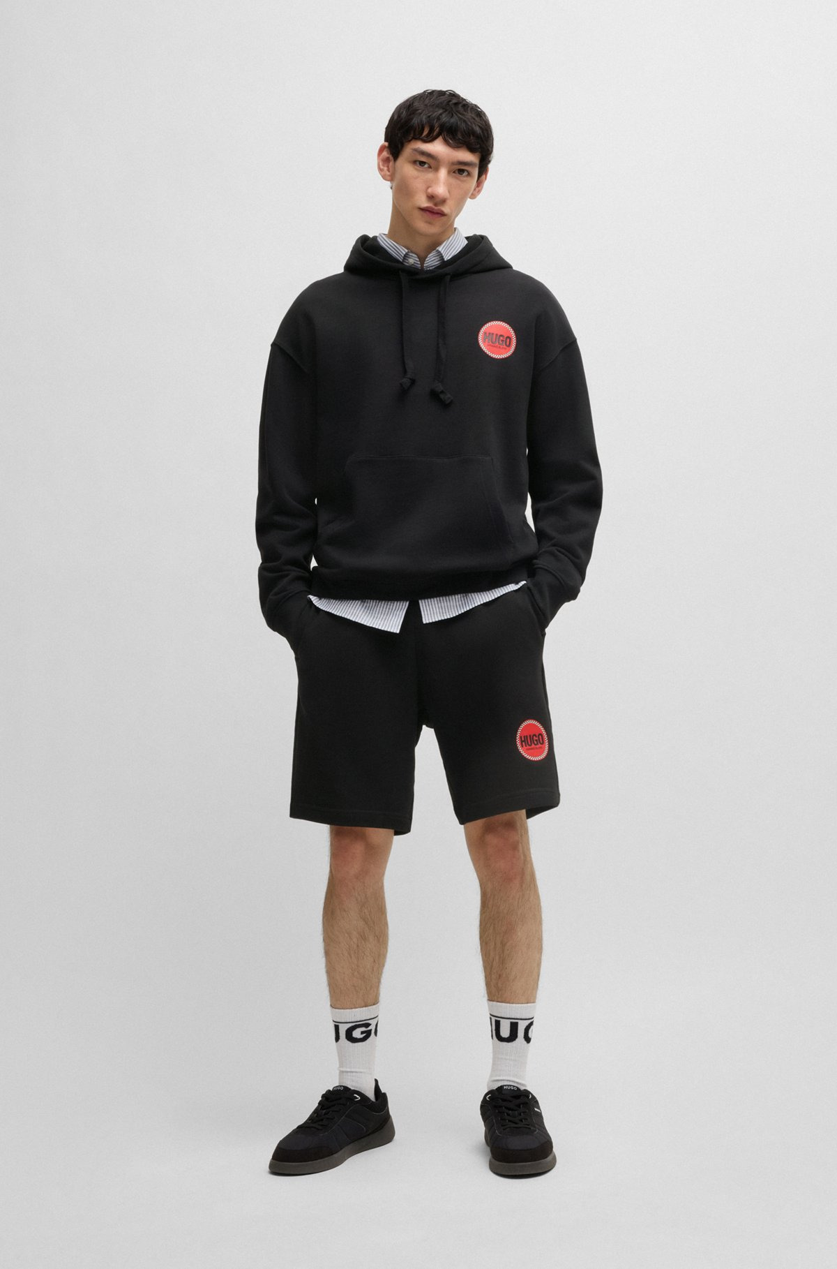 COTTON-TERRY RELAXED-FIT SHORTS WITH LOGO PRINT - 4